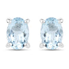 1.20 Carat Genuine Aquamarine .925 Sterling Silver Earrings