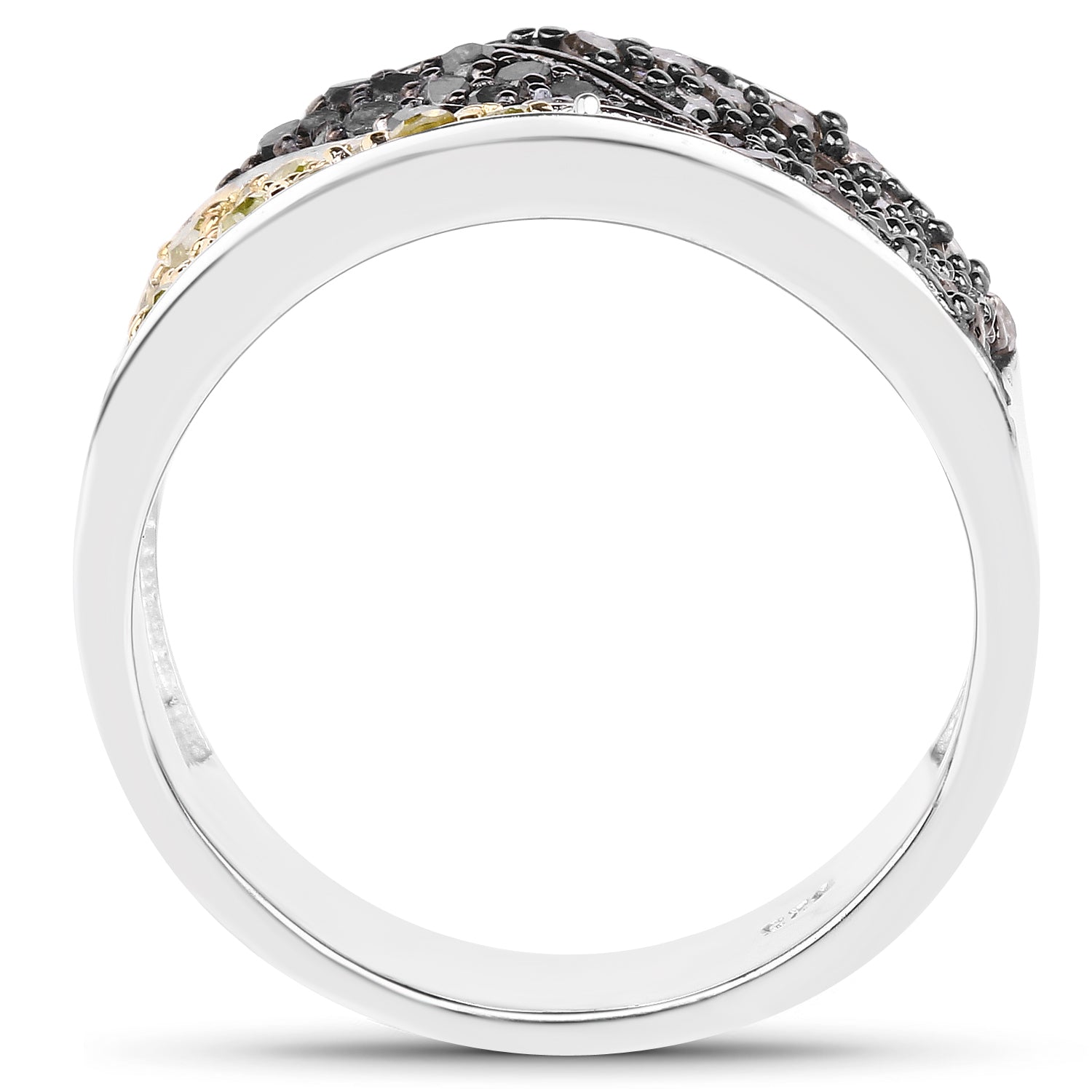 Anillo de plata de ley .925 con múltiples diamantes genuinos de 1,32 quilates
