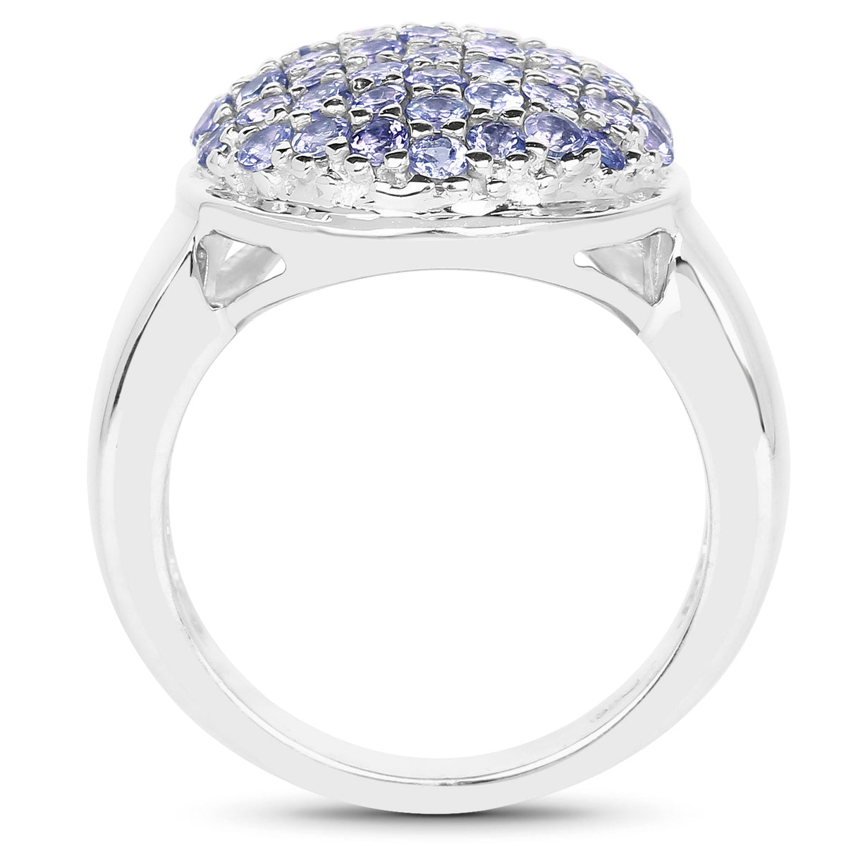 Anillo de plata de ley .925 con tanzanita genuina de 2,00 quilates
