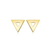 14k Yellow Gold Polished Open Triangle Post Earrings