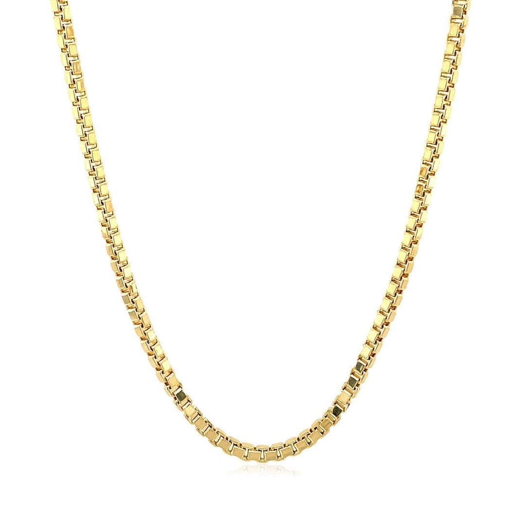2.0mm 14k Yellow Gold Semi Solid Box Chain