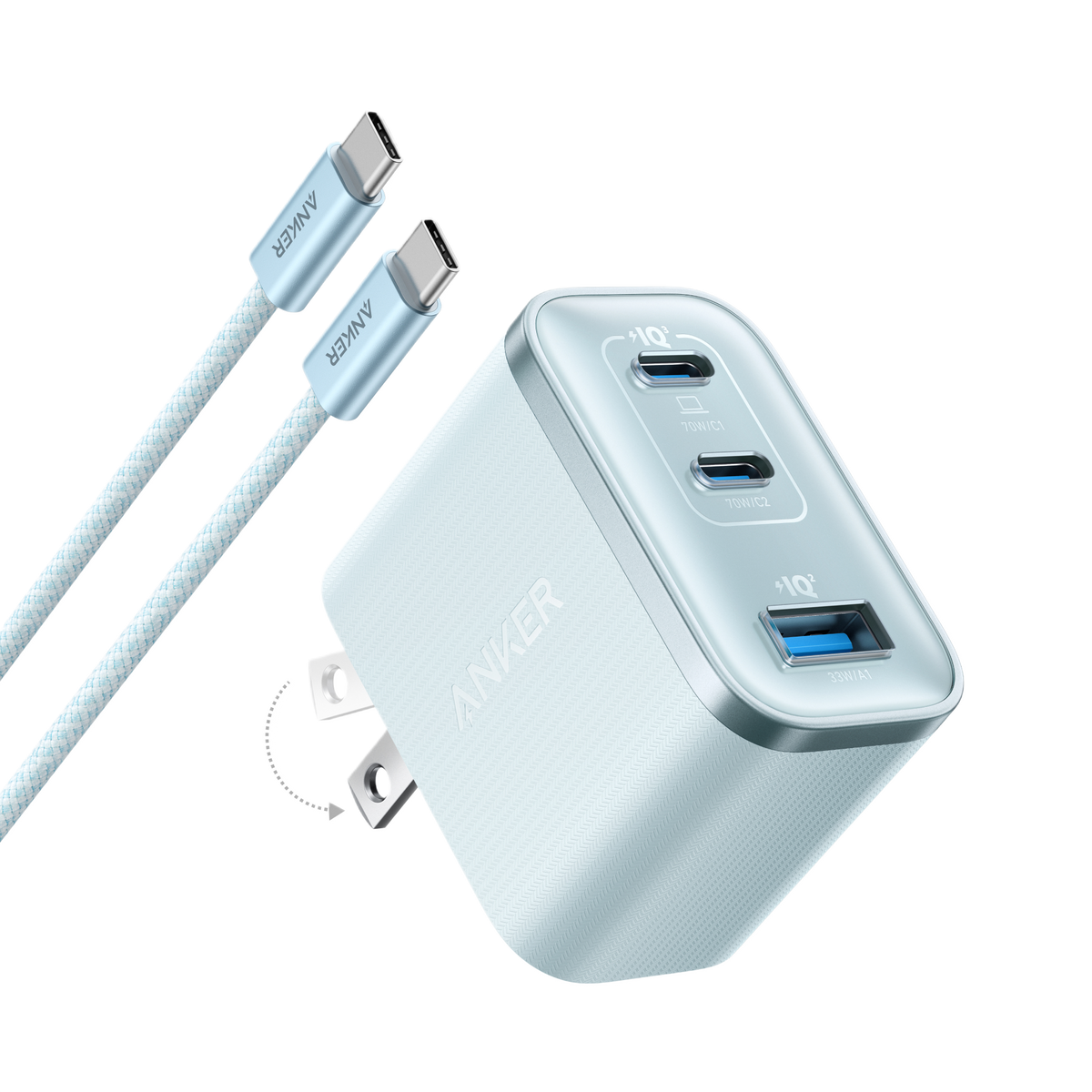 Зарядное устройство Anker Nano (70 Вт, 3 порта)