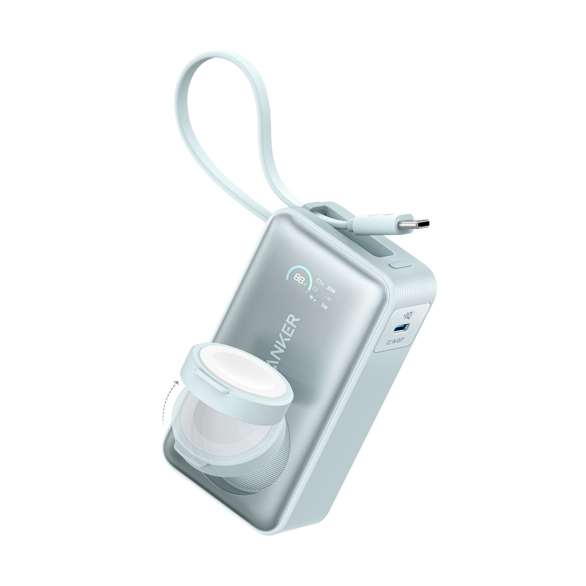 Batería externa Anker MagGo (10K, 35W, para Apple Watch)