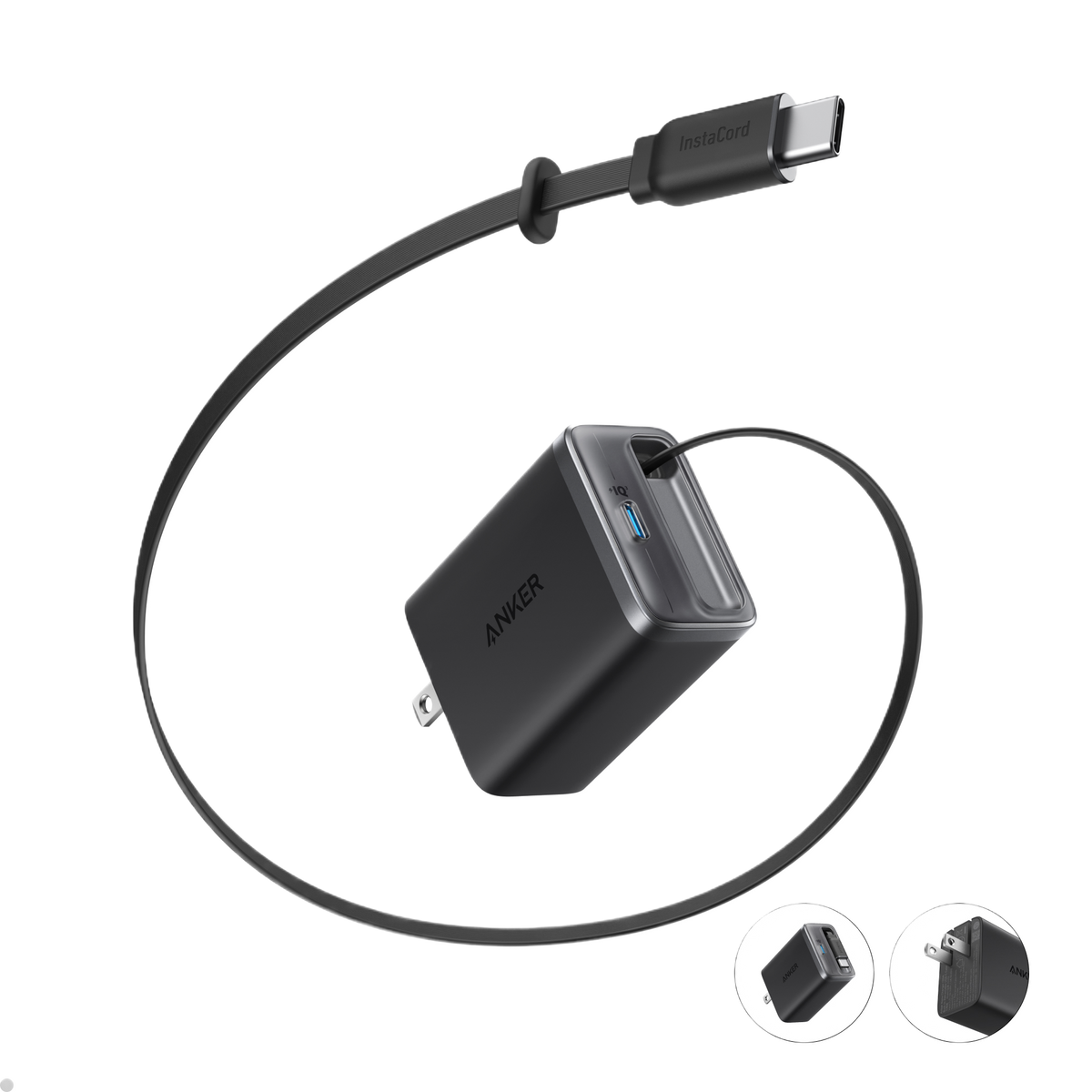 Cargador Anker Nano (35 W, cable USB-C retráctil integrado)