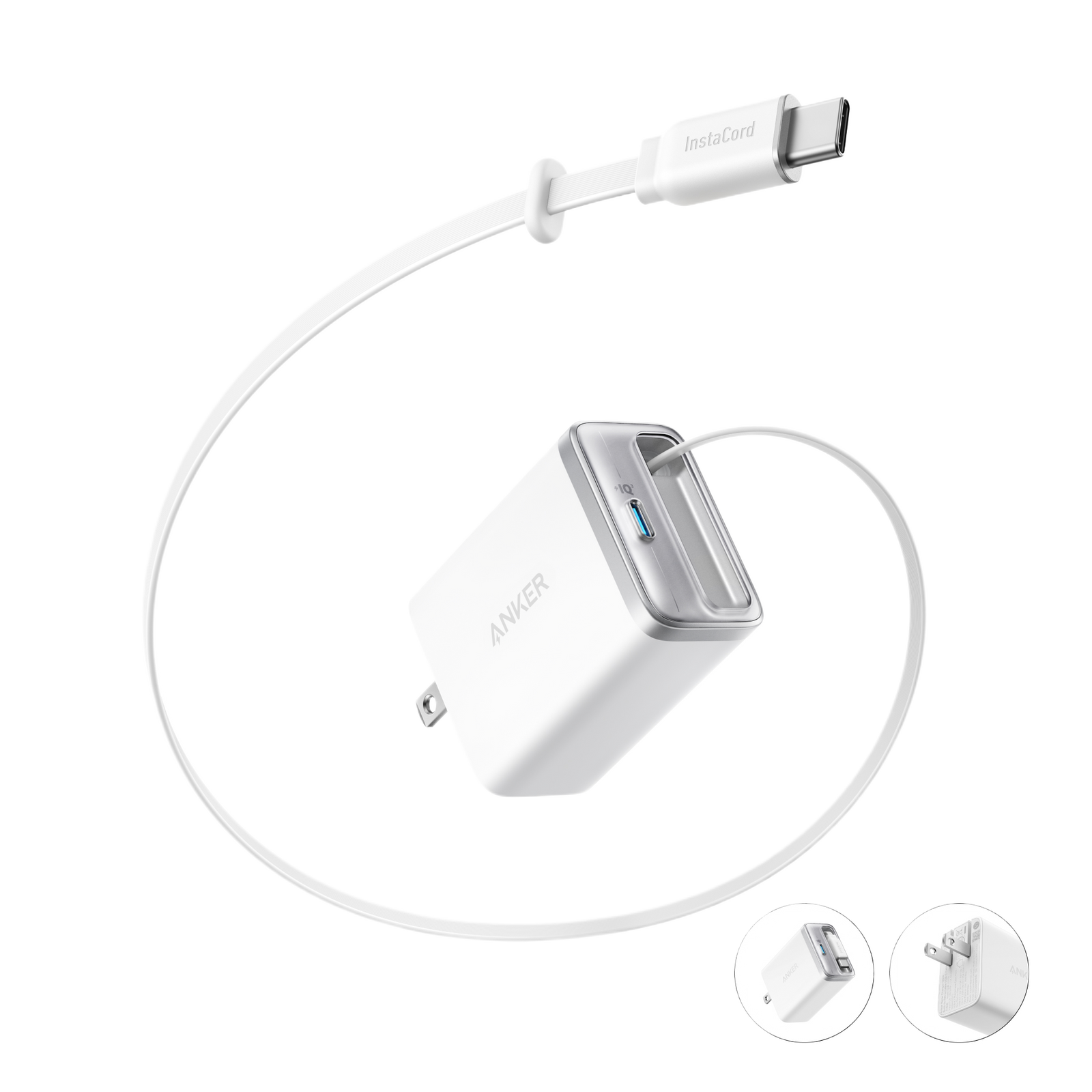 Cargador Anker Nano (35 W, cable USB-C retráctil integrado)