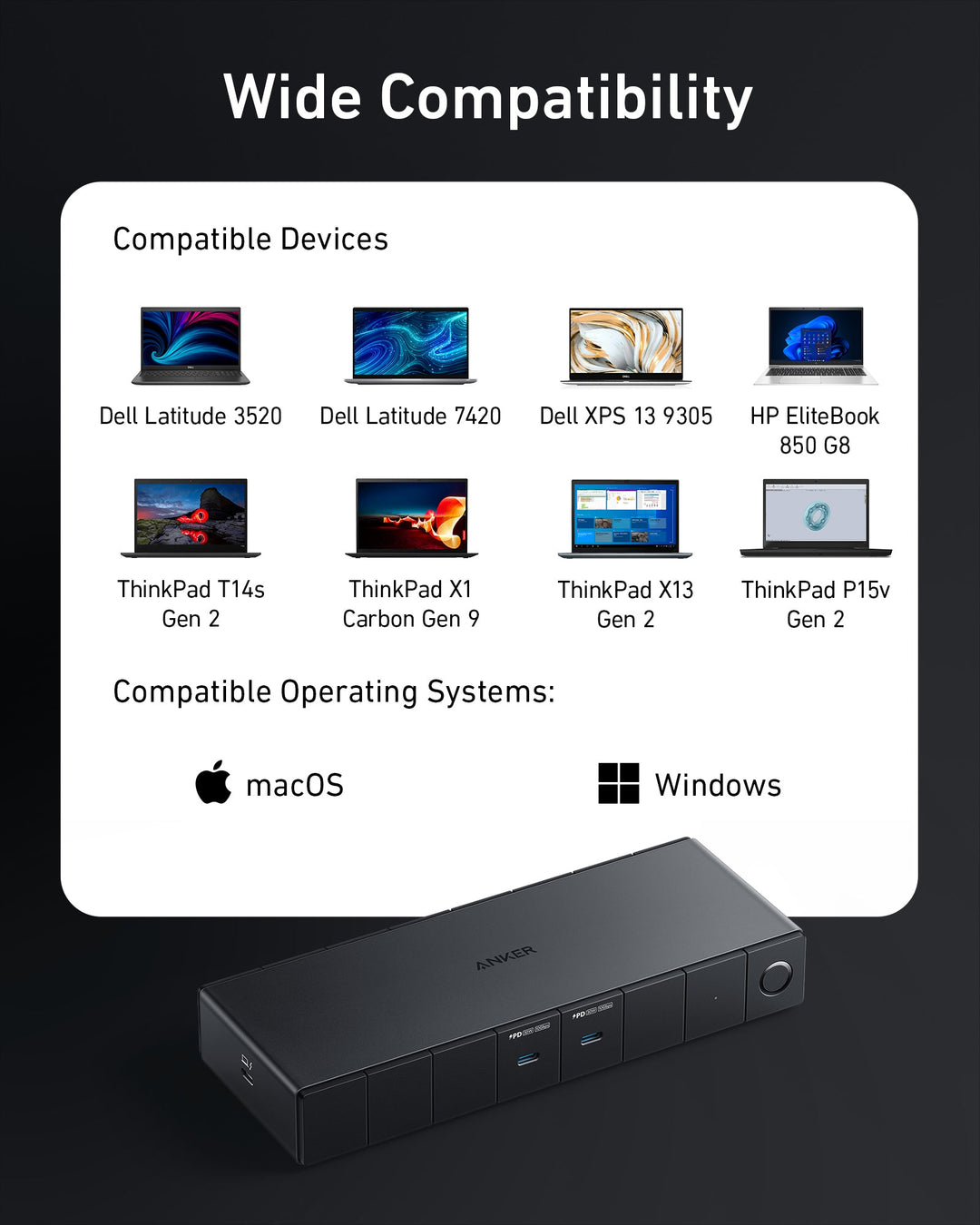 Anker <b>778</b> Thunderbolt Docking Station (12-in-1, Thunderbolt 4)