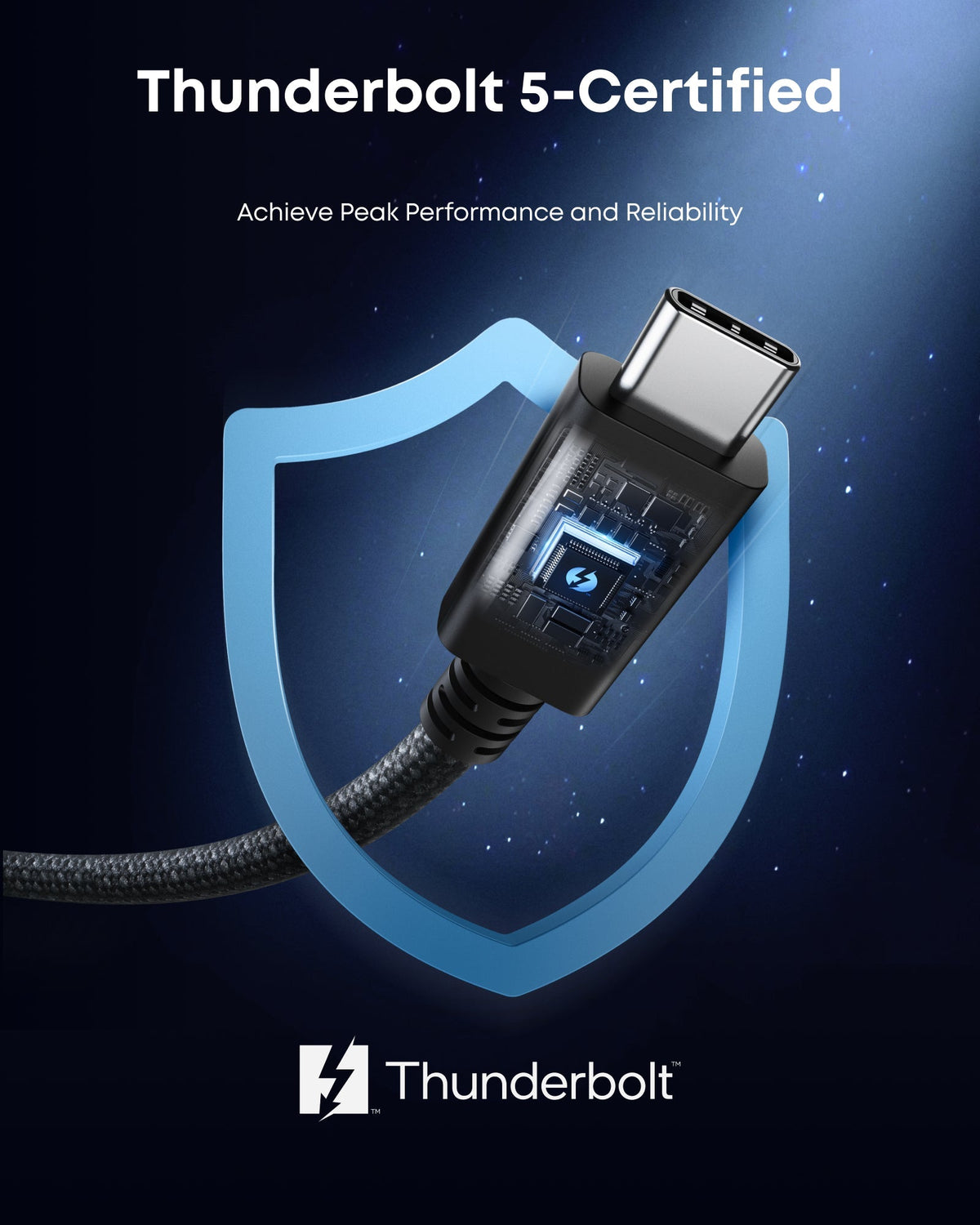 Кабель Anker Prime Thunderbolt 5 (1 м/0,5 м, 80 Гбит/с, 240 Вт)