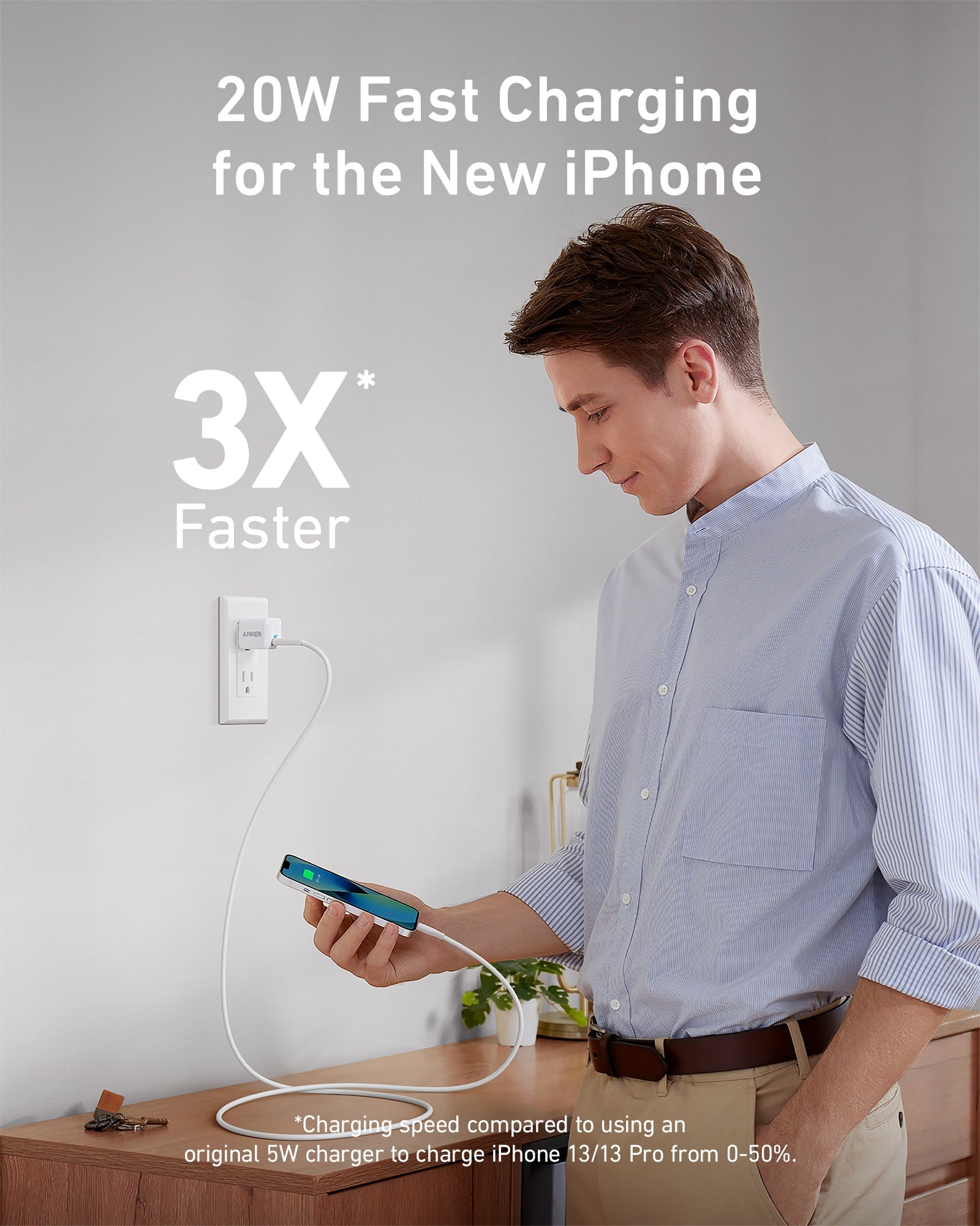 Cargador Anker <b>511</b> (Nano) con cable USB-C a Lightning