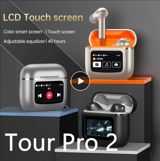 T68 Tour Pro 2 - ANC True Wireless Bluetooth - Touch-Screen LED Smart Case