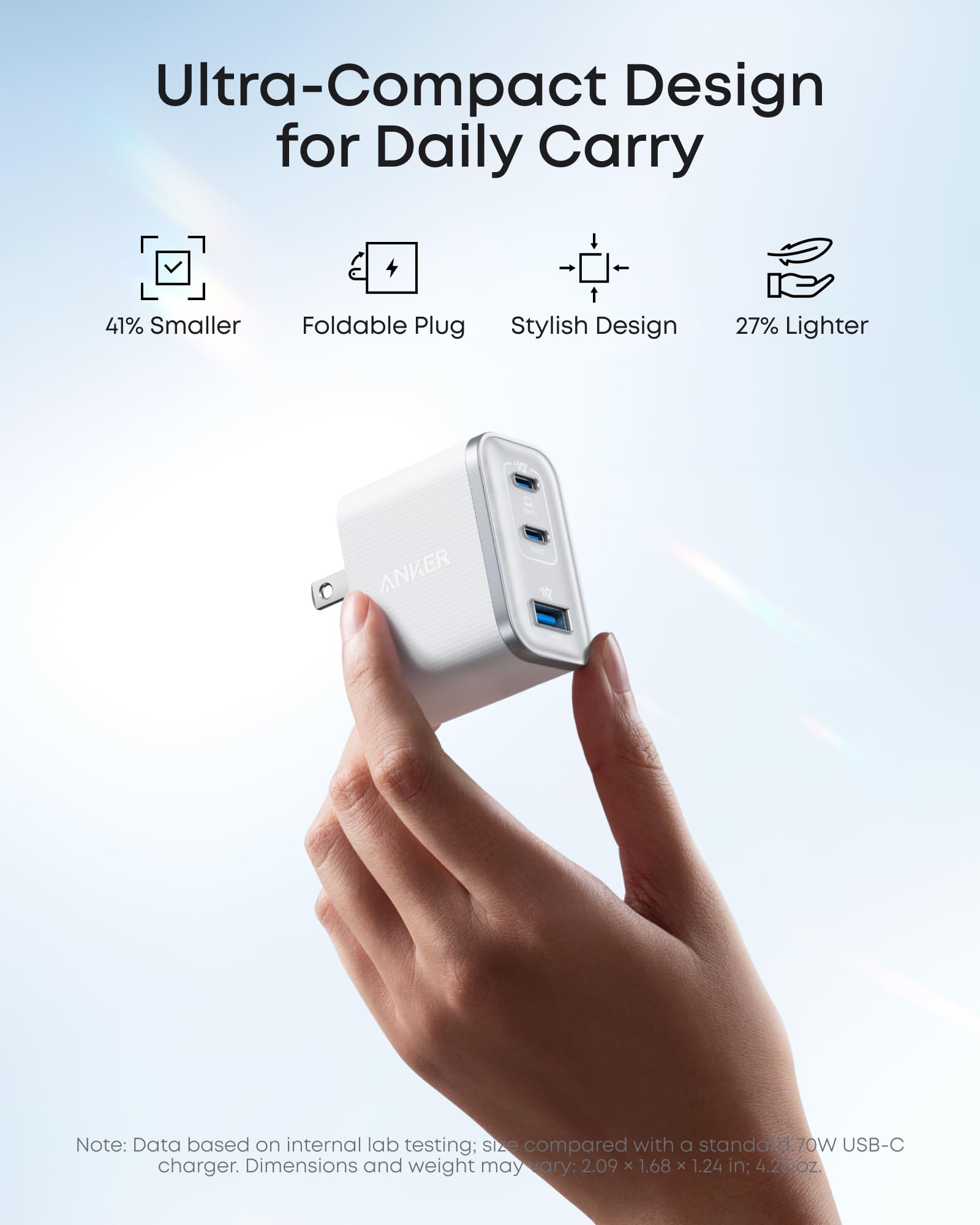 Зарядное устройство Anker Nano (70 Вт, 3 порта)