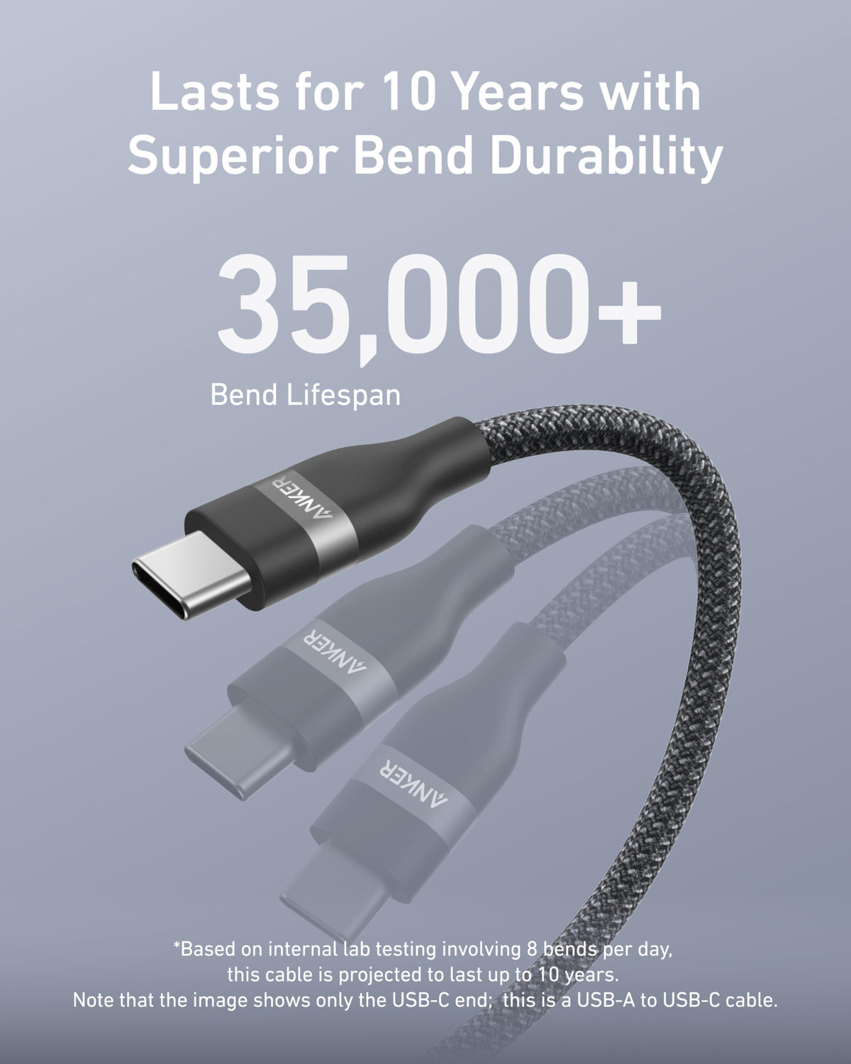 Cable Anker USB-A a USB-C (0,9 m/1,8 m, trenzado reciclado)