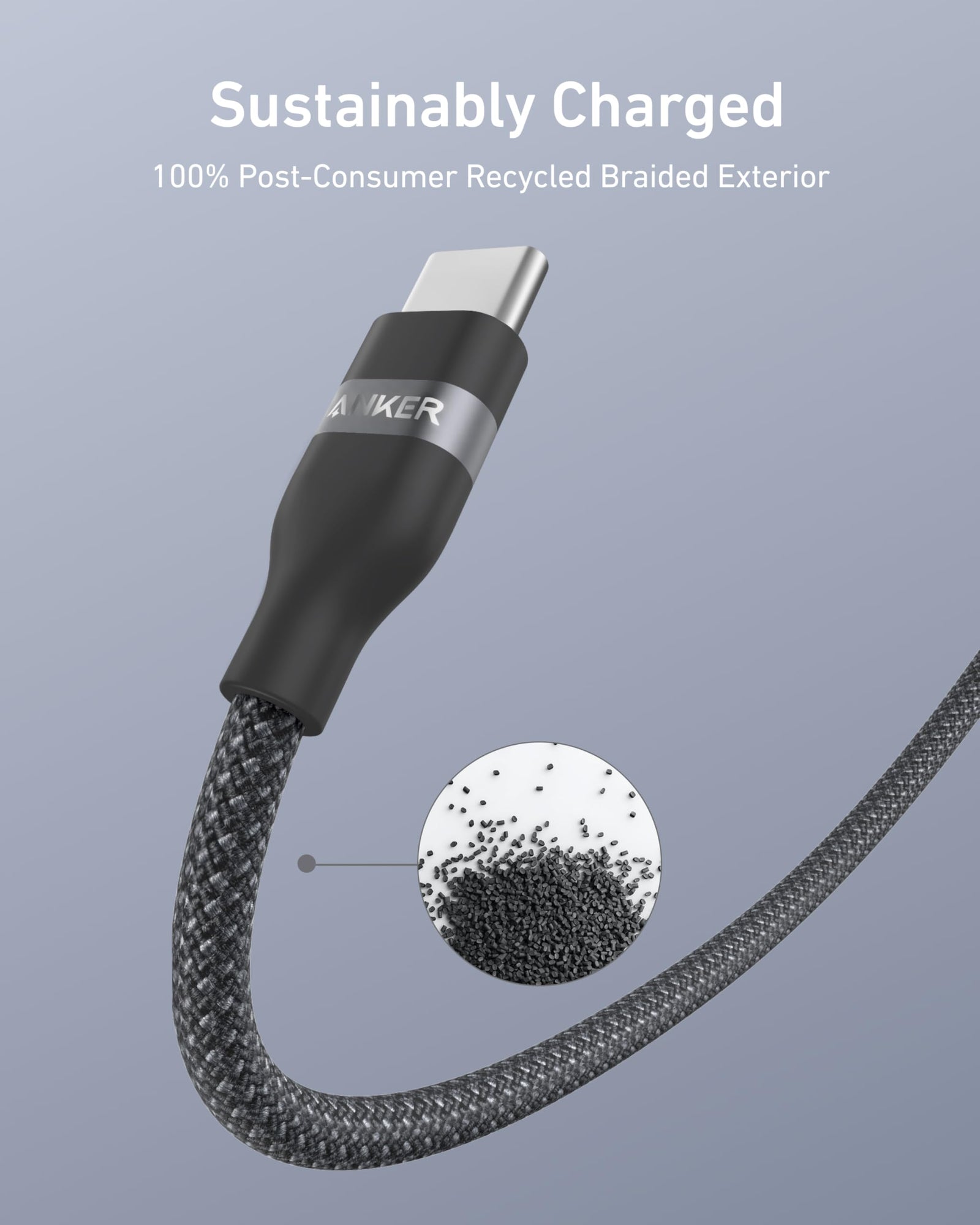 Cable Anker USB-A a USB-C (0,9 m/1,8 m, trenzado reciclado)
