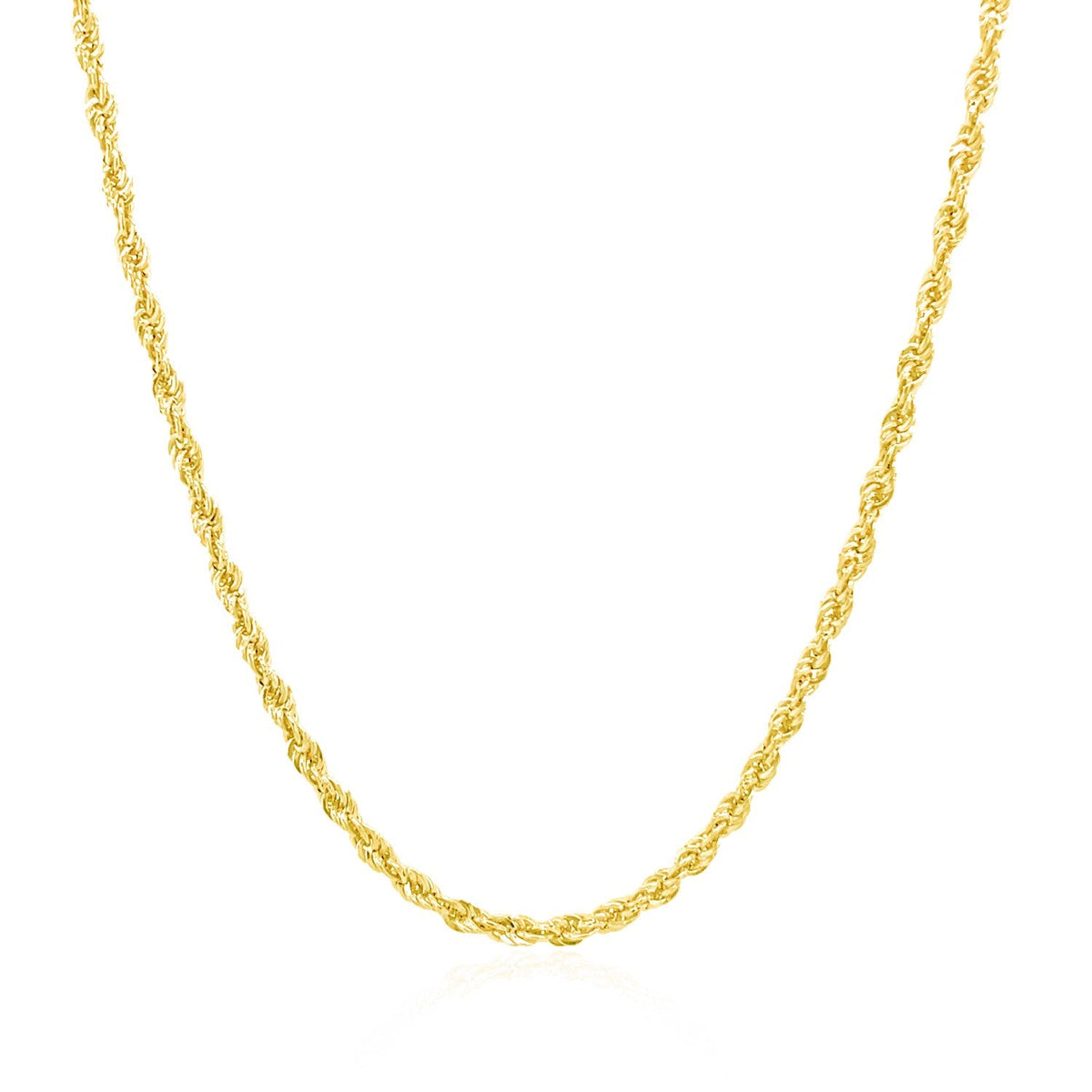 Cadena estilo cuerda de oro amarillo de 14k de 2.0mm
