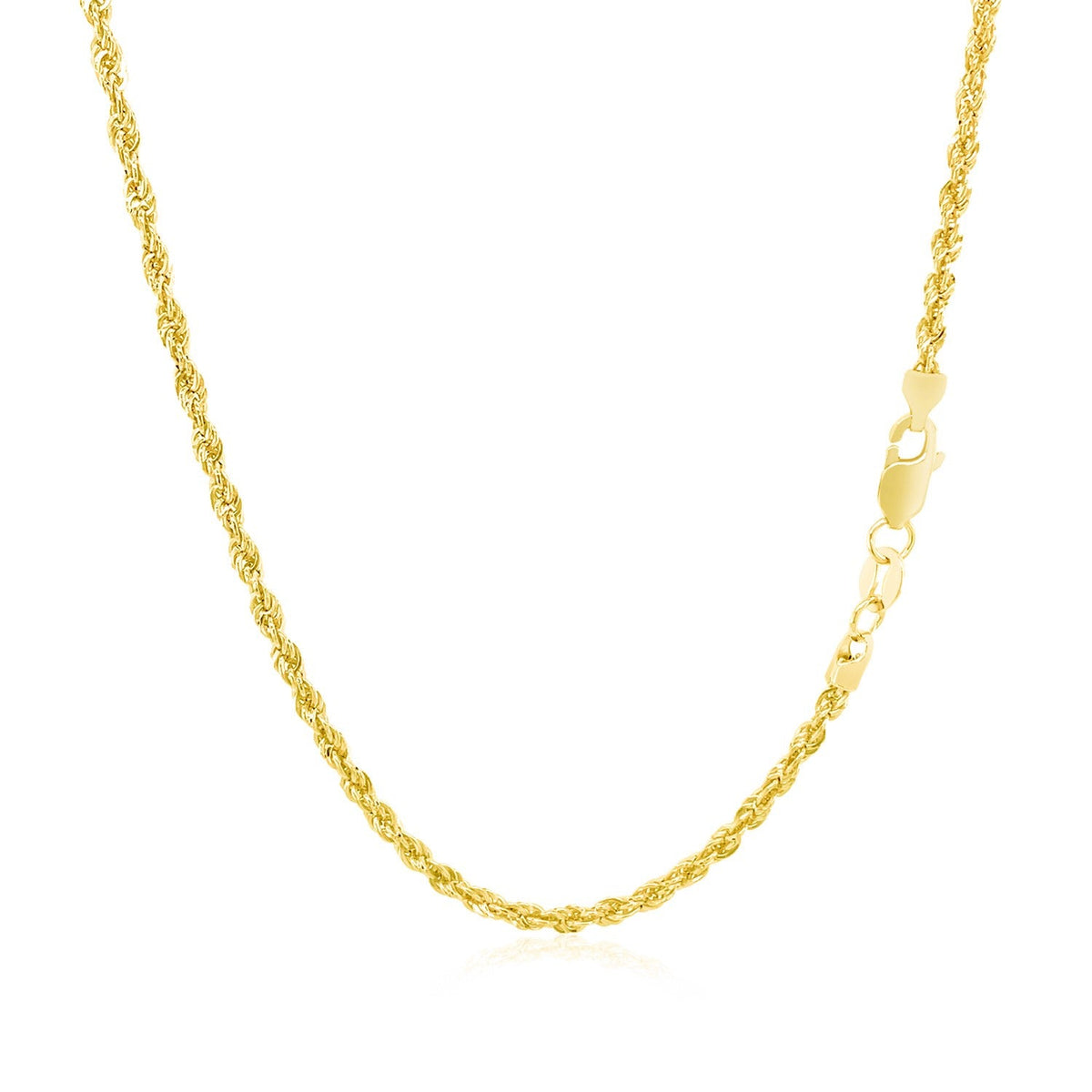 Cadena estilo cuerda de oro amarillo de 14k de 2.0mm