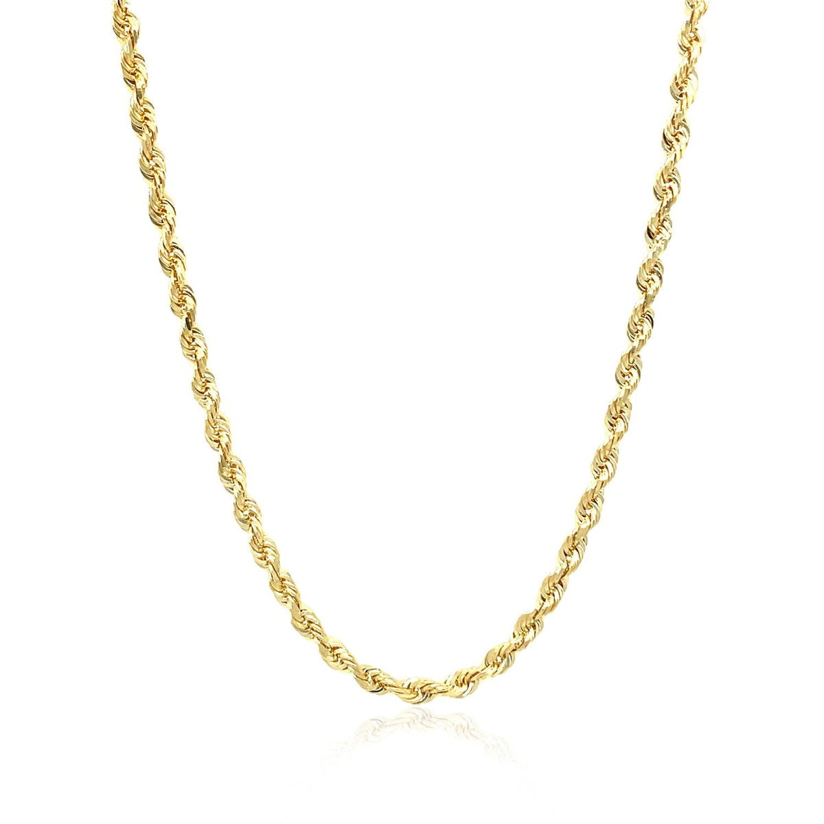 Cadena de oro amarillo macizo de 10k con corte de diamante de 2.75mm