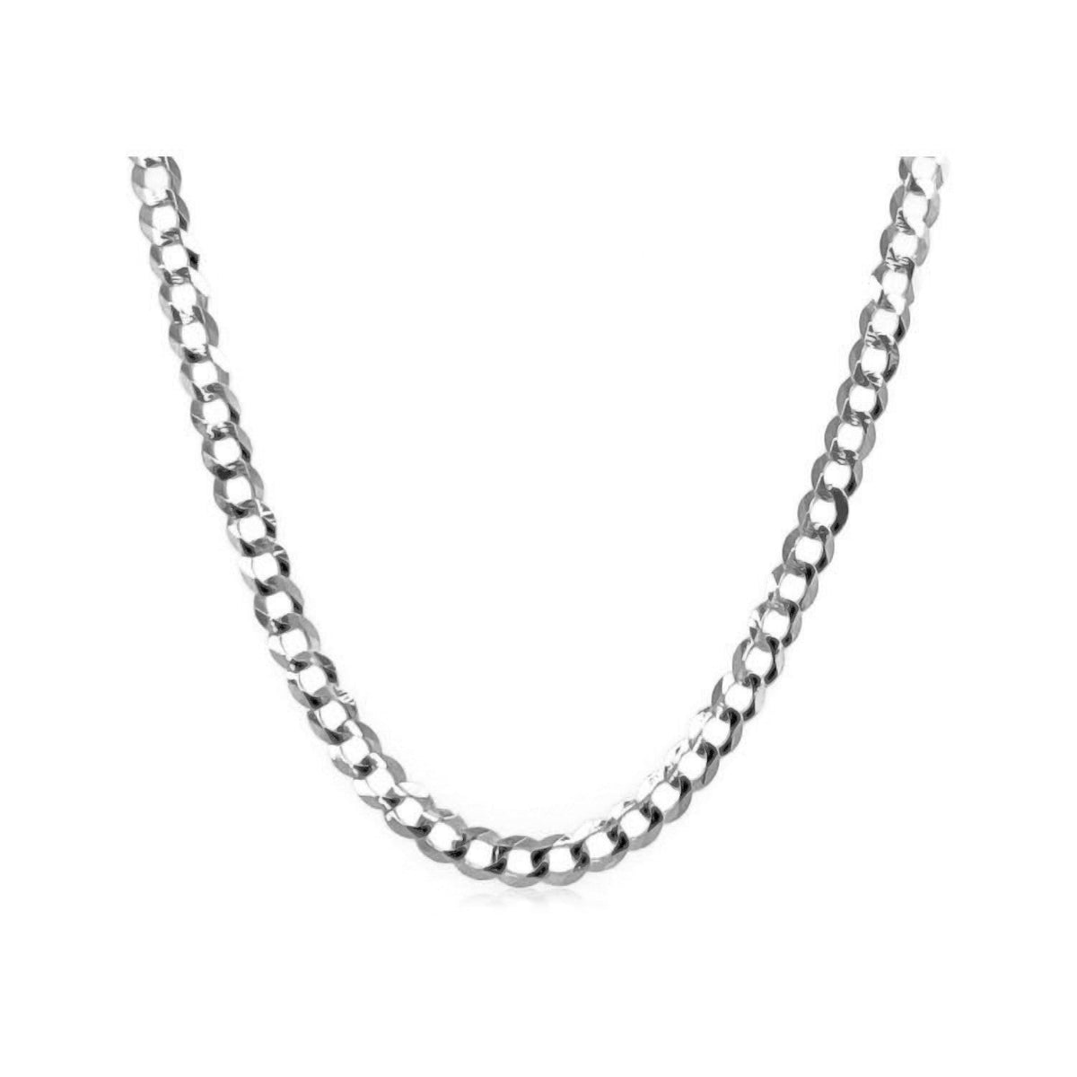 Cadena sólida tipo fígaro de oro blanco de 14k y 2,6 mm