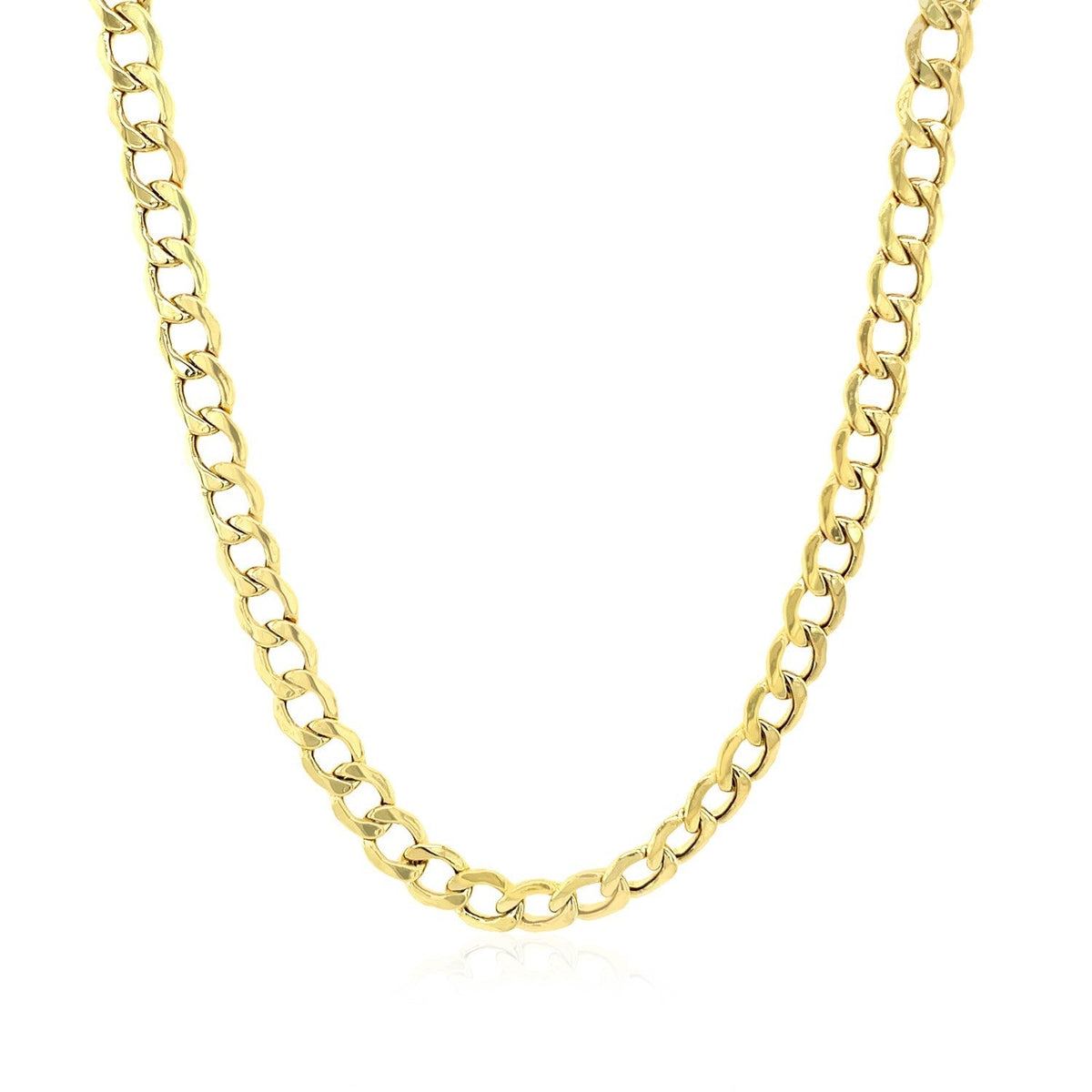 Cadena de eslabones cubanos de oro amarillo de 14k y 4.4 mm