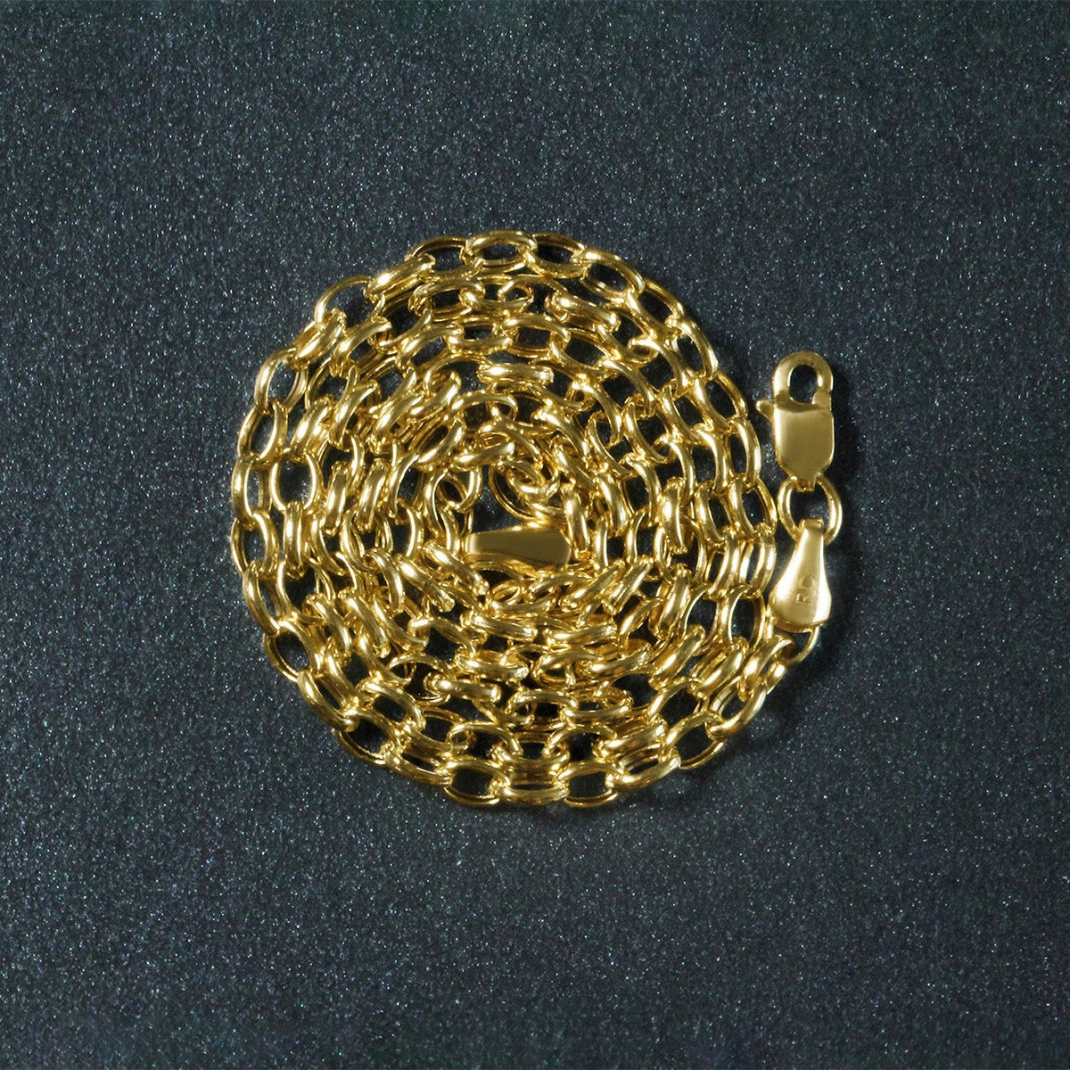 Cadena Rolo Ovalada de Oro Amarillo de 14k y 3.2mm