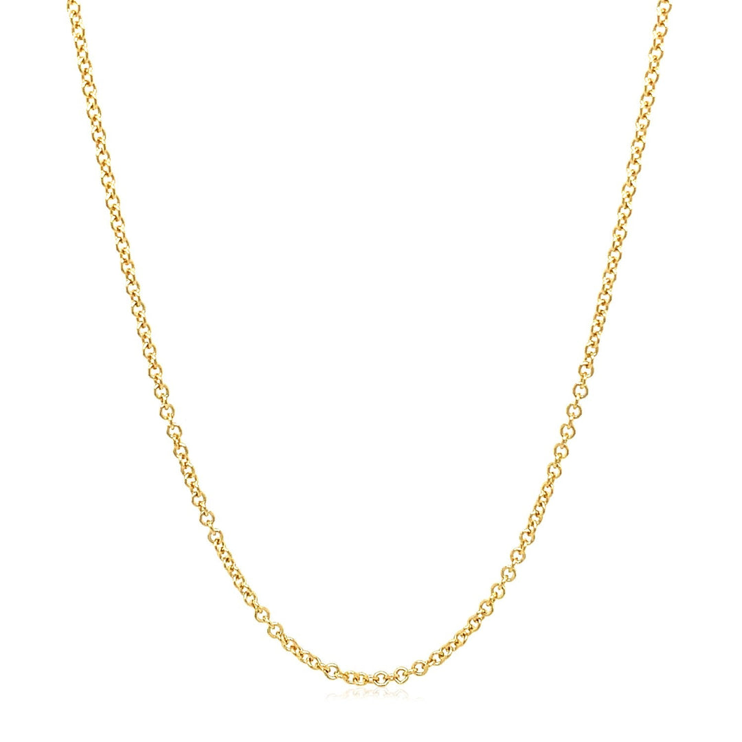 14k Yellow Gold Round Cable Link Chain 1.5mm