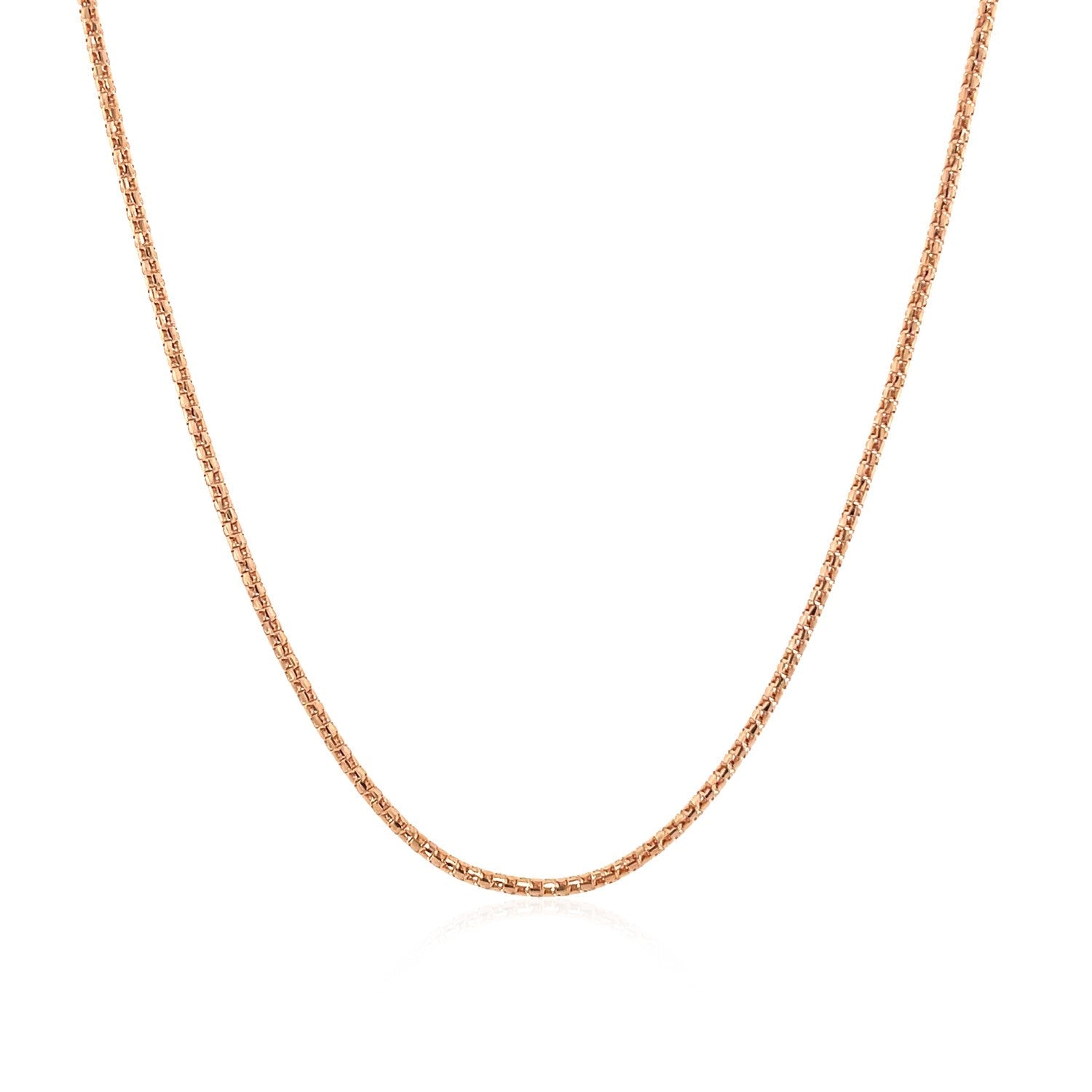Cadena de palomitas ajustable de oro rosa de 14k y 1,3 mm