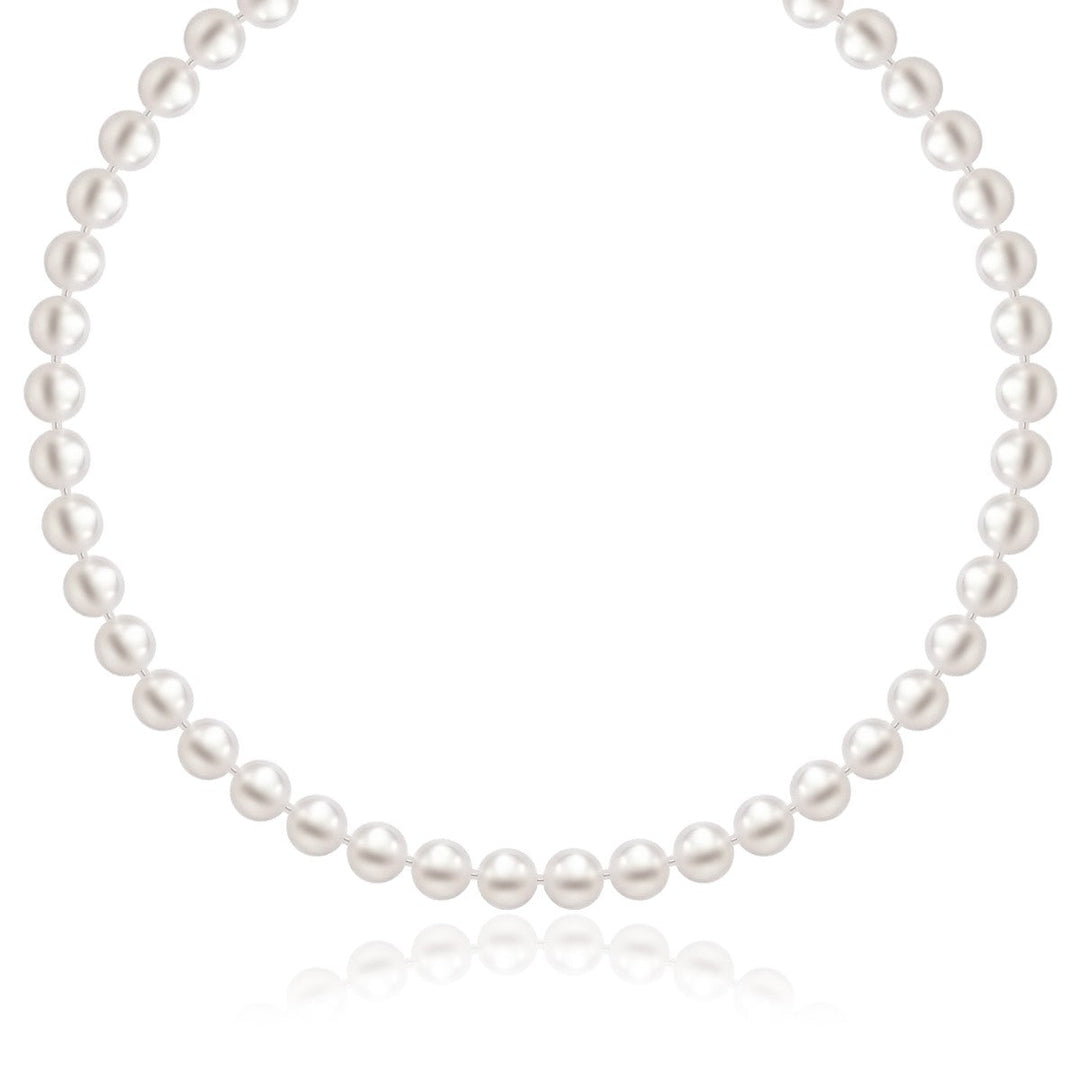 14k Yellow Gold Necklace with White Freshwater Cultured Pearls (6.0mm to 6.5mm)
