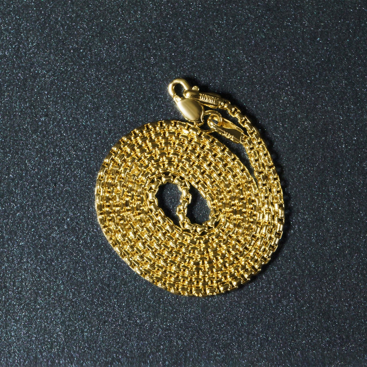 Cadena de caja redonda de oro amarillo de 14k y 1.7mm