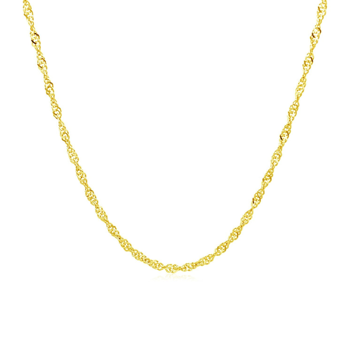 Cadena Singapur de oro amarillo de 10k y 1,5mm