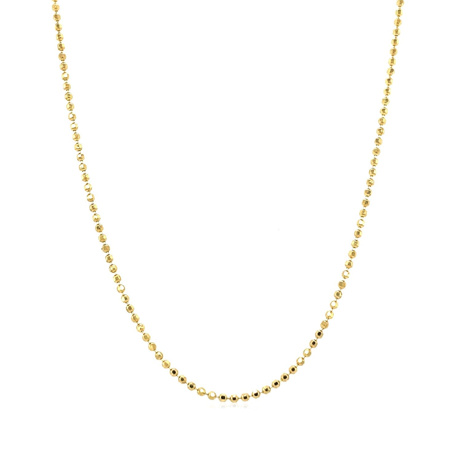 Cadena de Oro Amarillo de 14k con Cuentas Talladas de 1.2mm