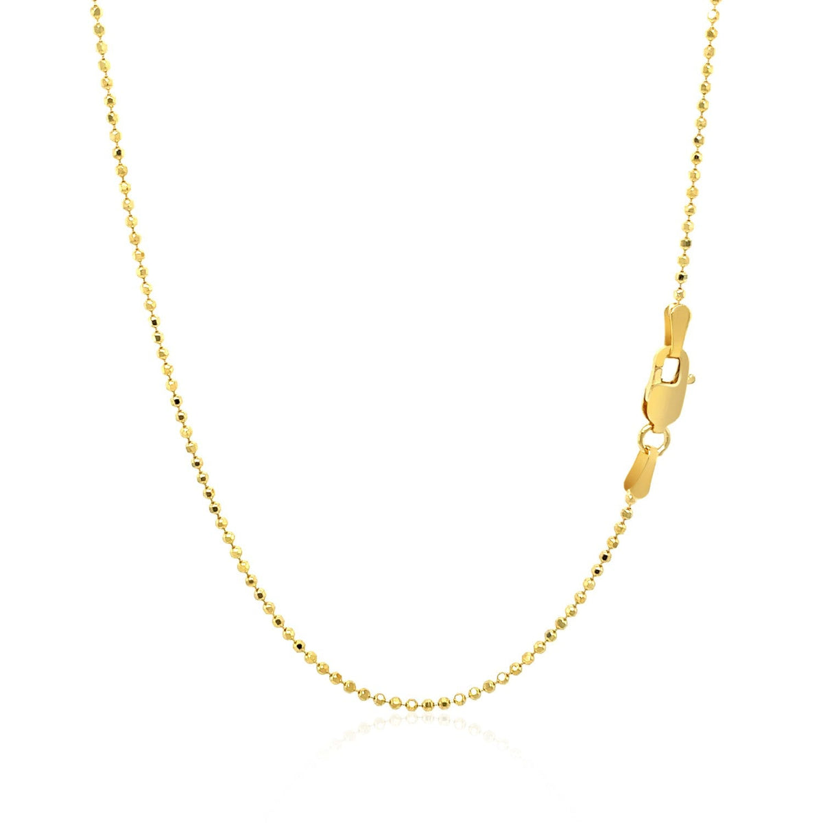Cadena de Oro Amarillo de 14k con Cuentas Talladas de 1.2mm