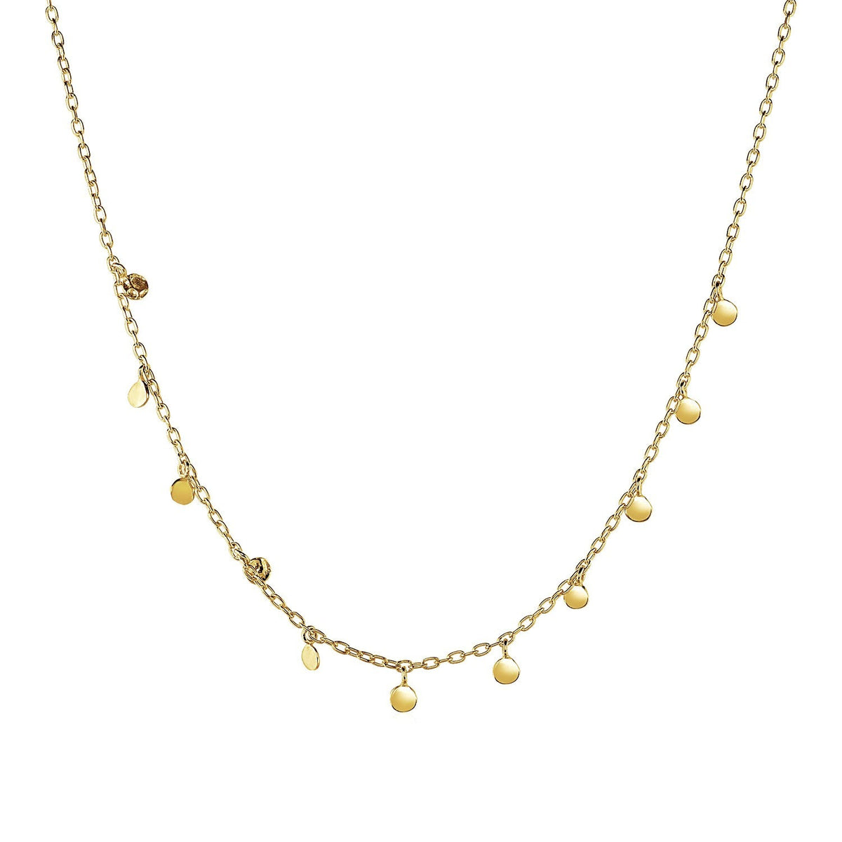 Gargantilla con cuentas martilladas en oro amarillo de 14k