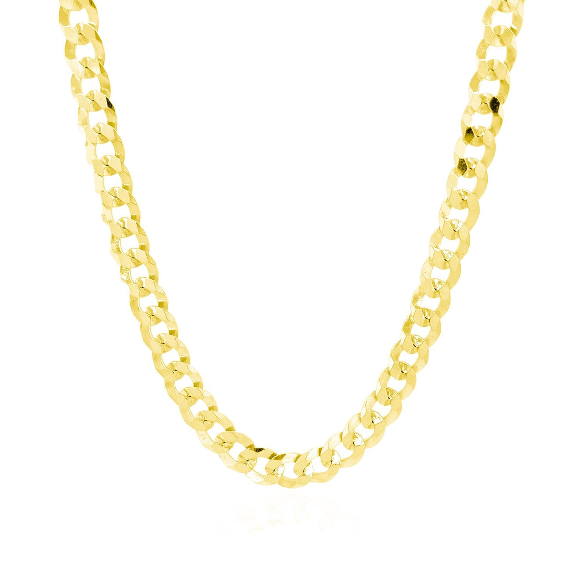 Cadena de eslabones cubanos maciza de oro amarillo de 14k de 5,7 mm