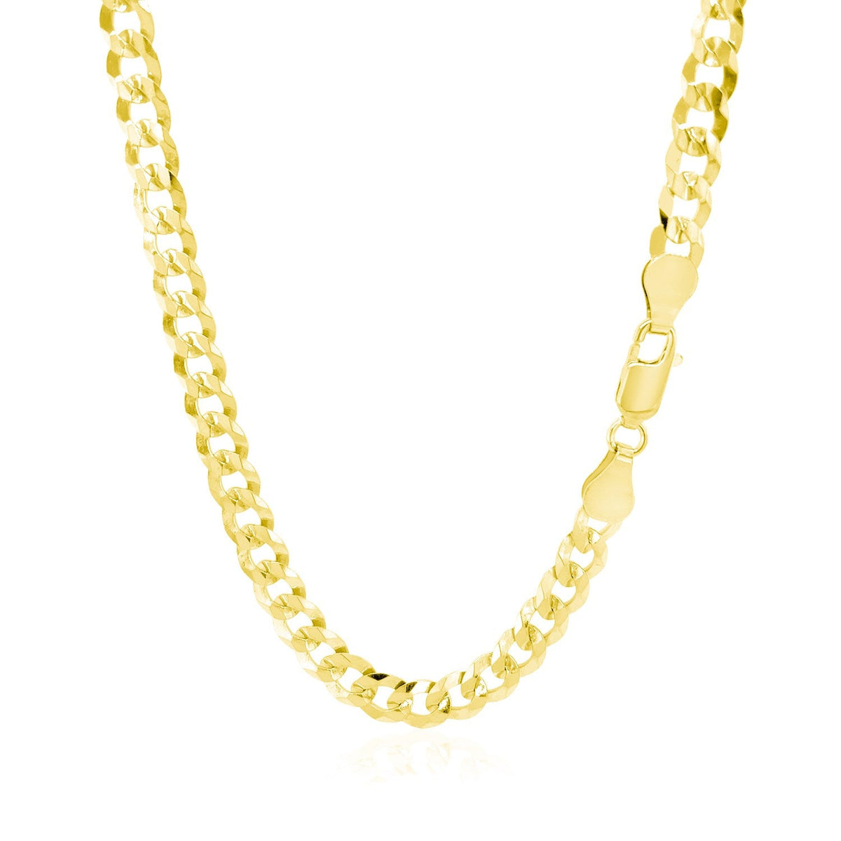Cadena de eslabones cubanos maciza de oro amarillo de 14k de 5,7 mm