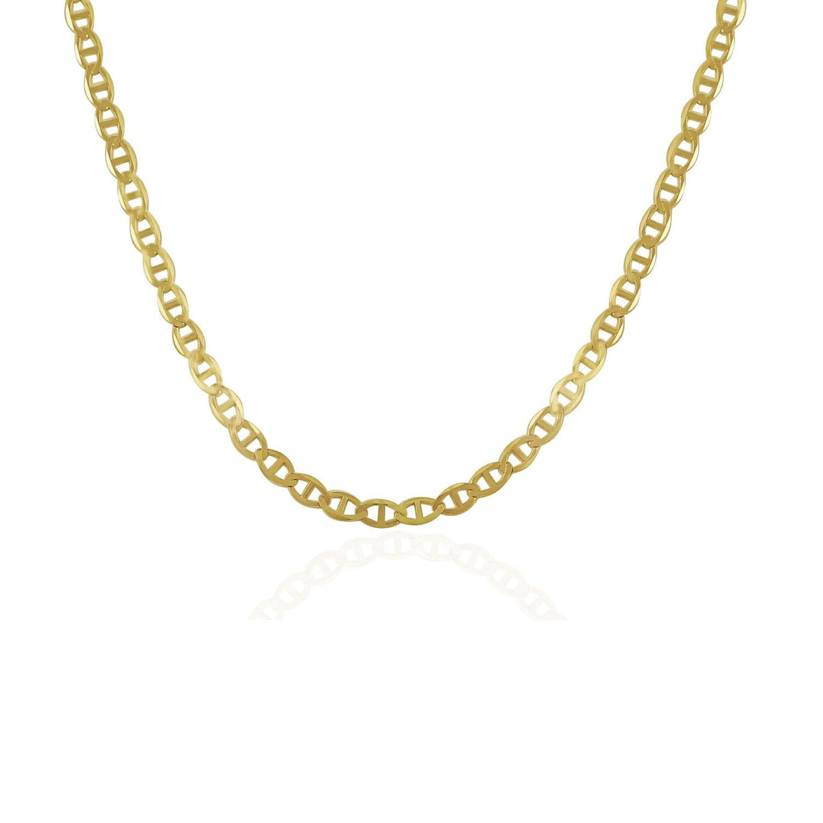 Cadena de eslabones Mariner de oro amarillo de 14k de 3,2mm