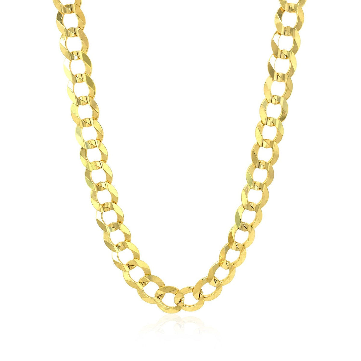 Cadena de eslabones cubanos de oro amarillo de 10k de 7,0 mm