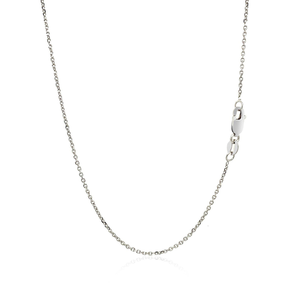 Cadena de oro blanco de 10 quilates, 1.1mm