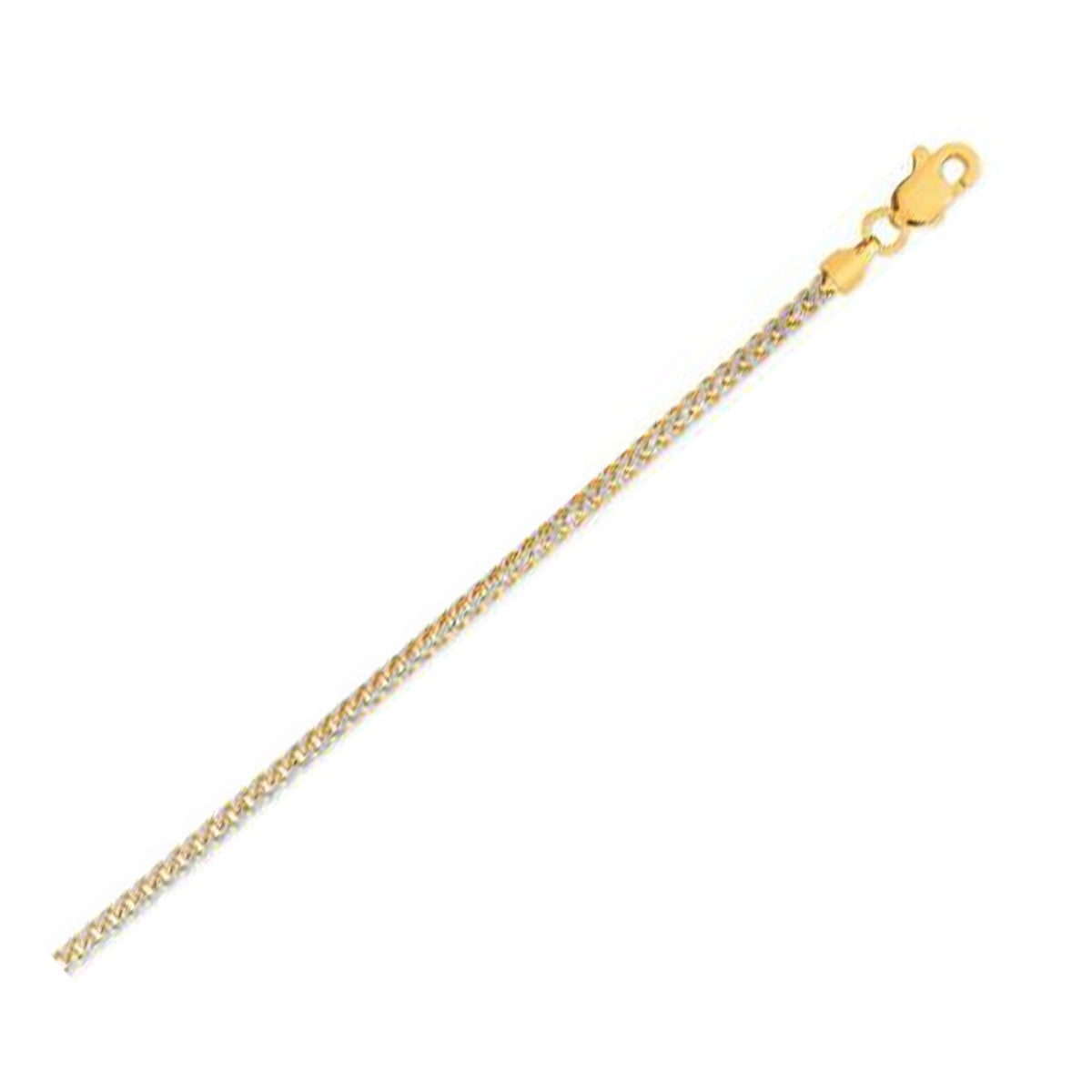 Cadena de oro amarillo de 14 quilates, eslabón Franco, pavé redondo (2.30 mm)