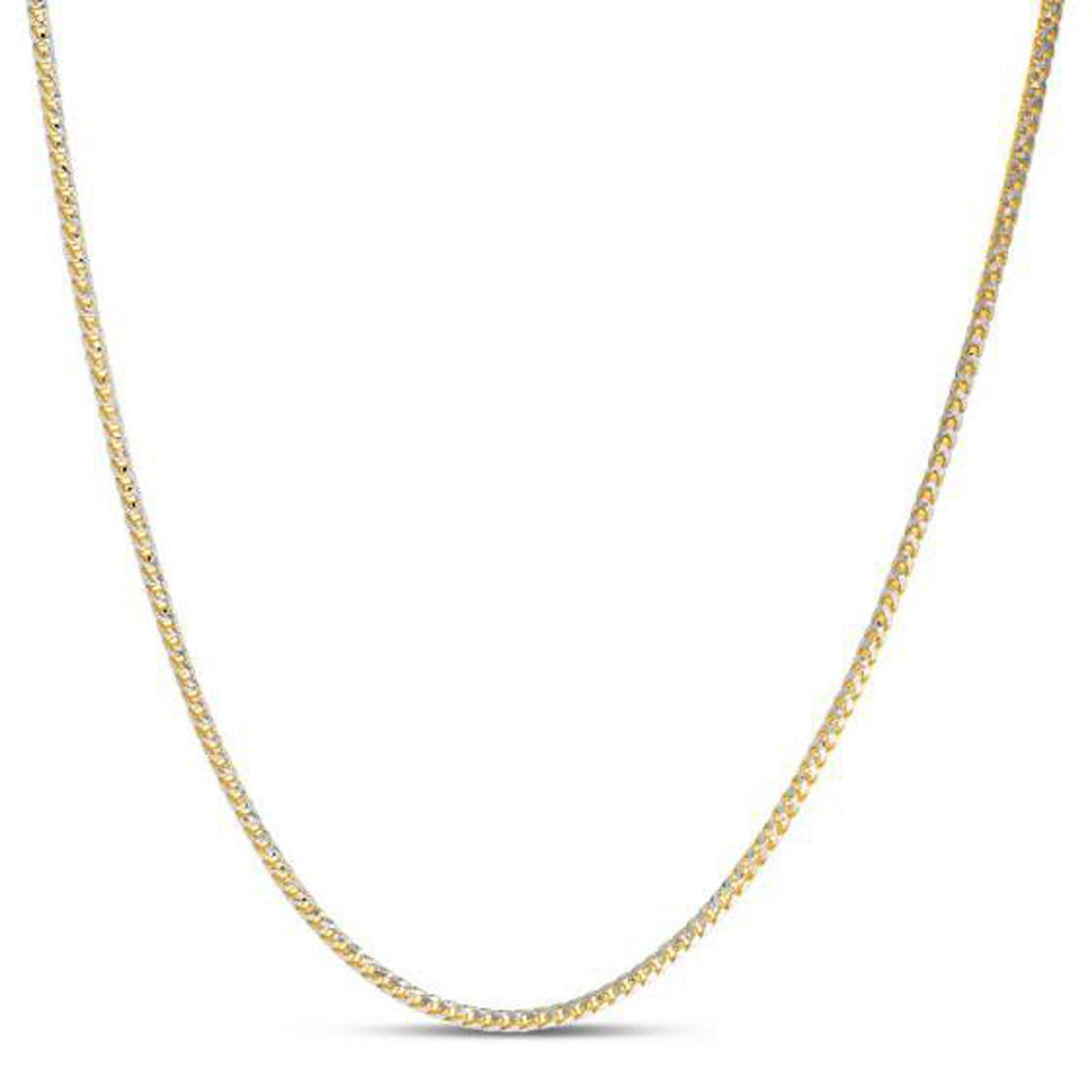 Cadena de oro amarillo de 14 quilates, eslabón Franco, pavé redondo (2.30 mm)
