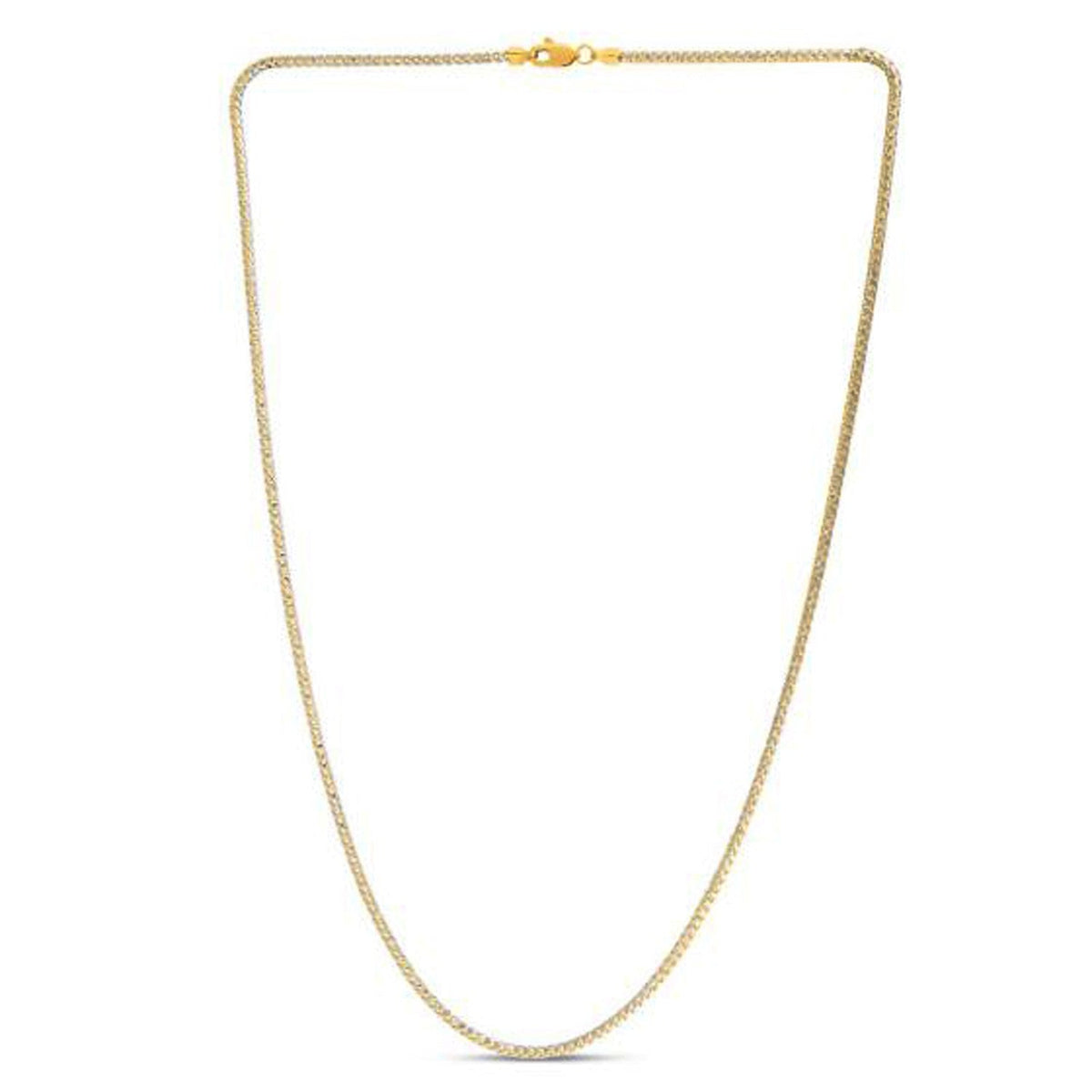 Cadena de oro amarillo de 14 quilates, eslabón Franco, pavé redondo (2.30 mm)