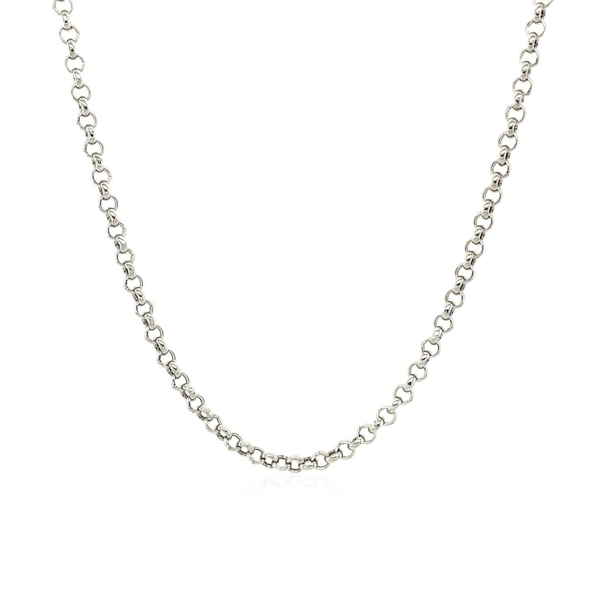 Cadena Rolo de Oro Blanco de 14k y 2.3mm
