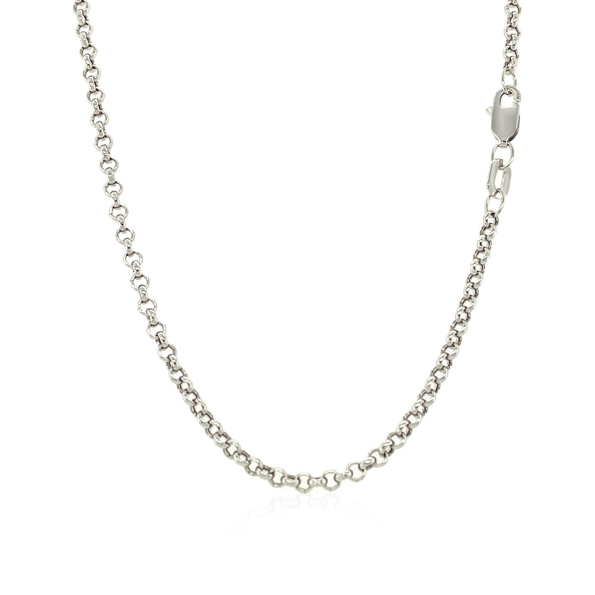 Cadena Rolo de Oro Blanco de 14k y 2.3mm