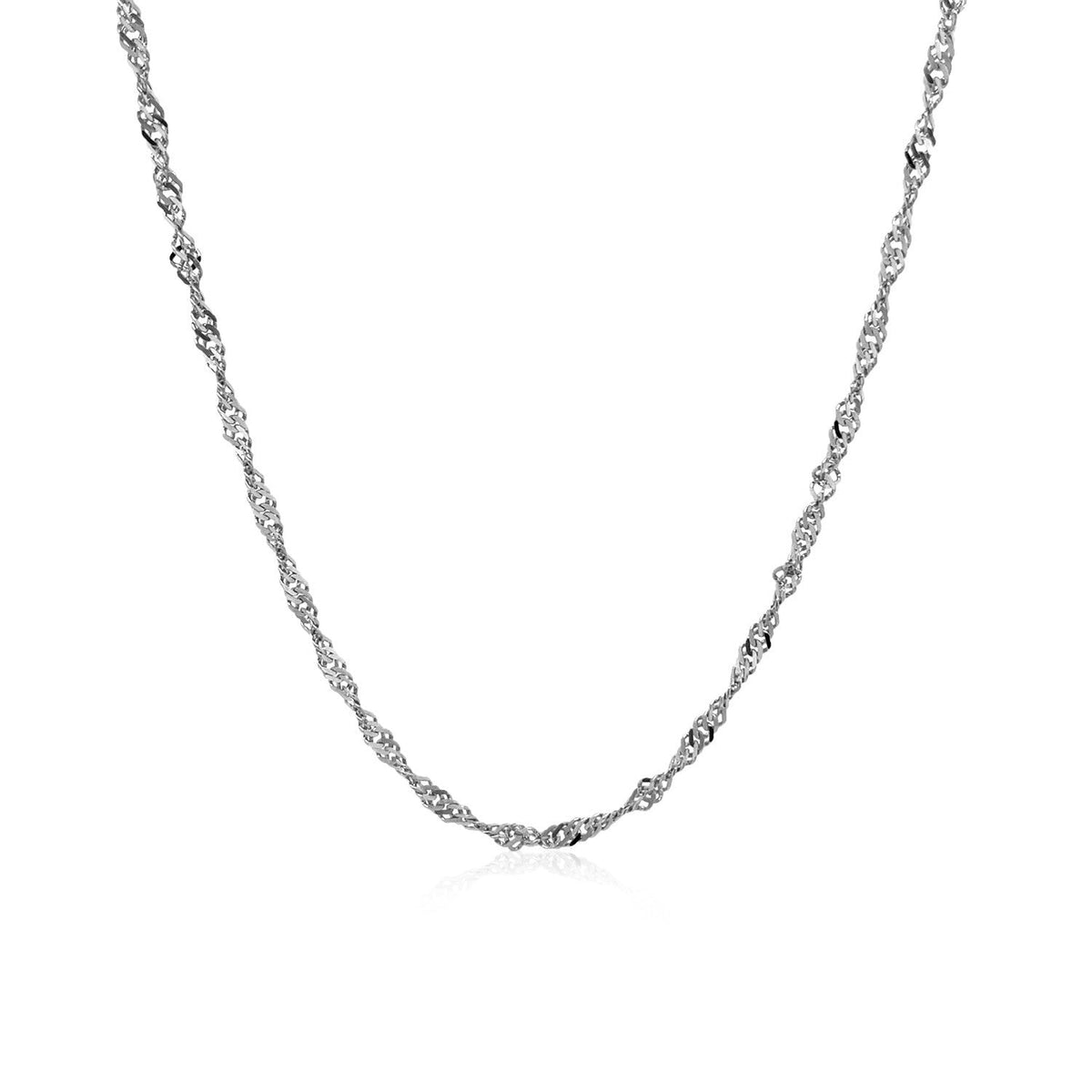 Cadena Singapur de oro blanco de 14k de 1.7 mm