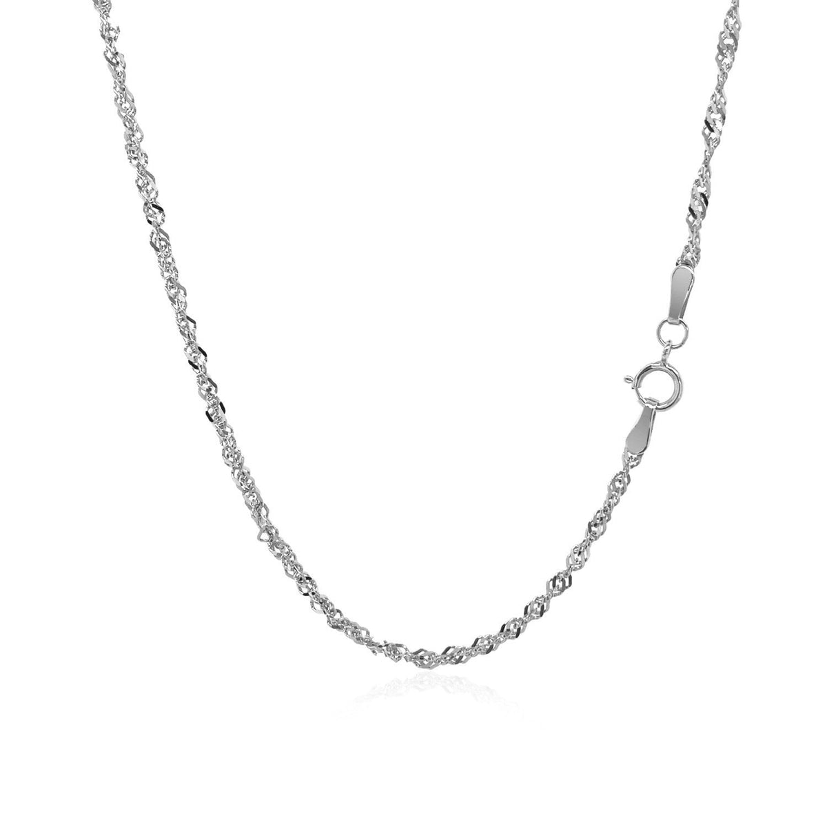 Cadena Singapur de oro blanco de 14k de 1.7 mm