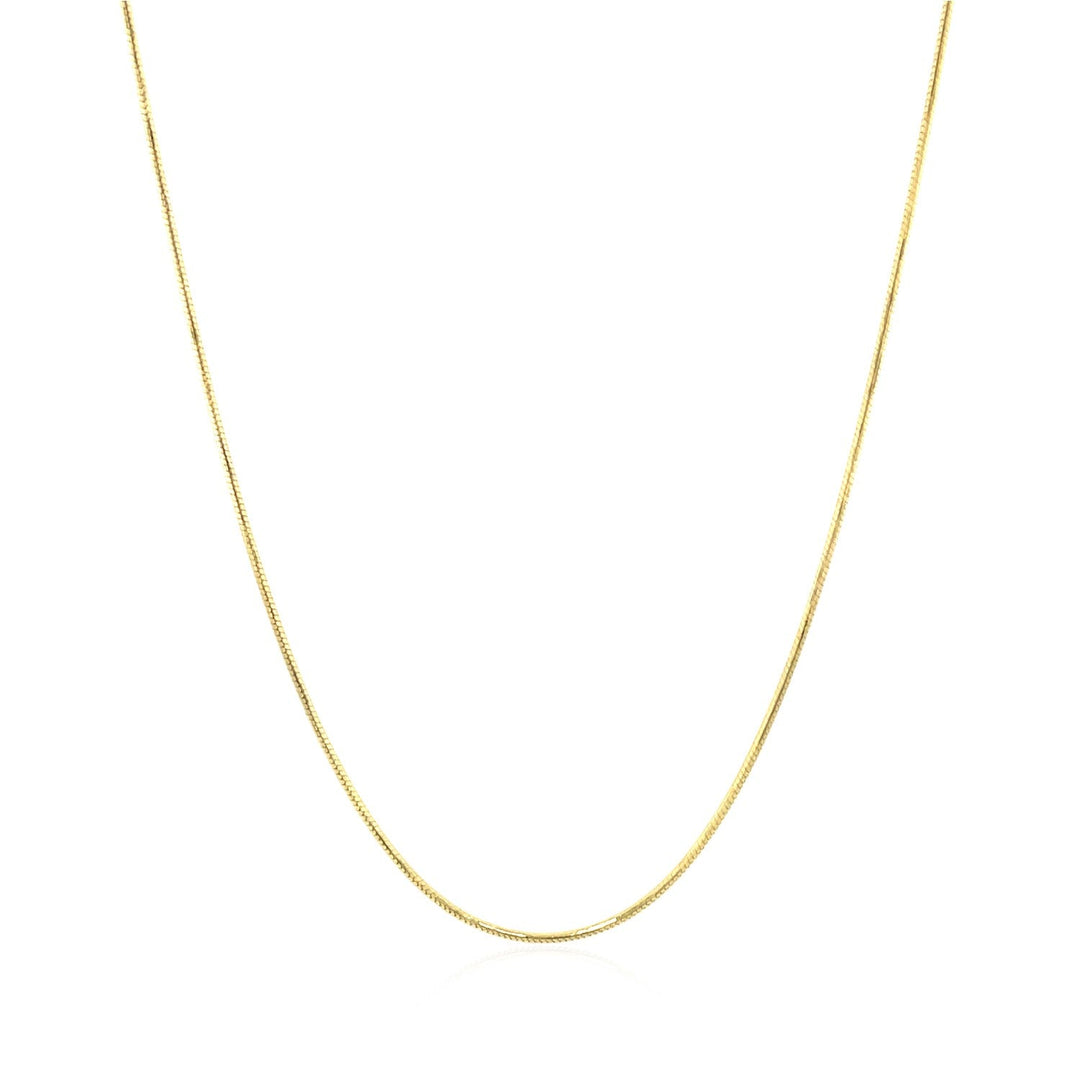 Cadena redonda de serpiente de oro amarillo de 14k de 0.7mm