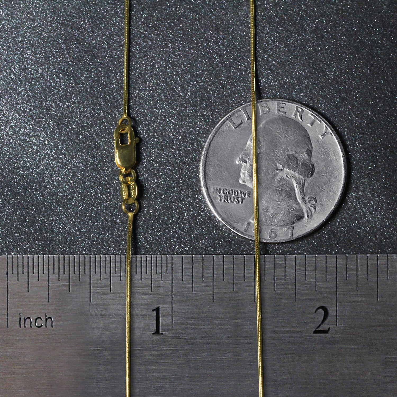Cadena redonda de serpiente de oro amarillo de 14k de 0.7mm