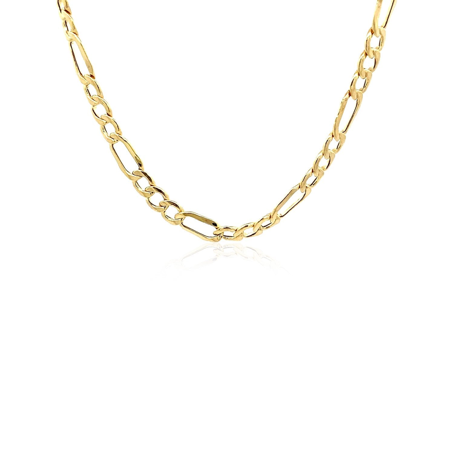 Cadena Fígaro de oro amarillo de 10k de 4.6mm, ligera