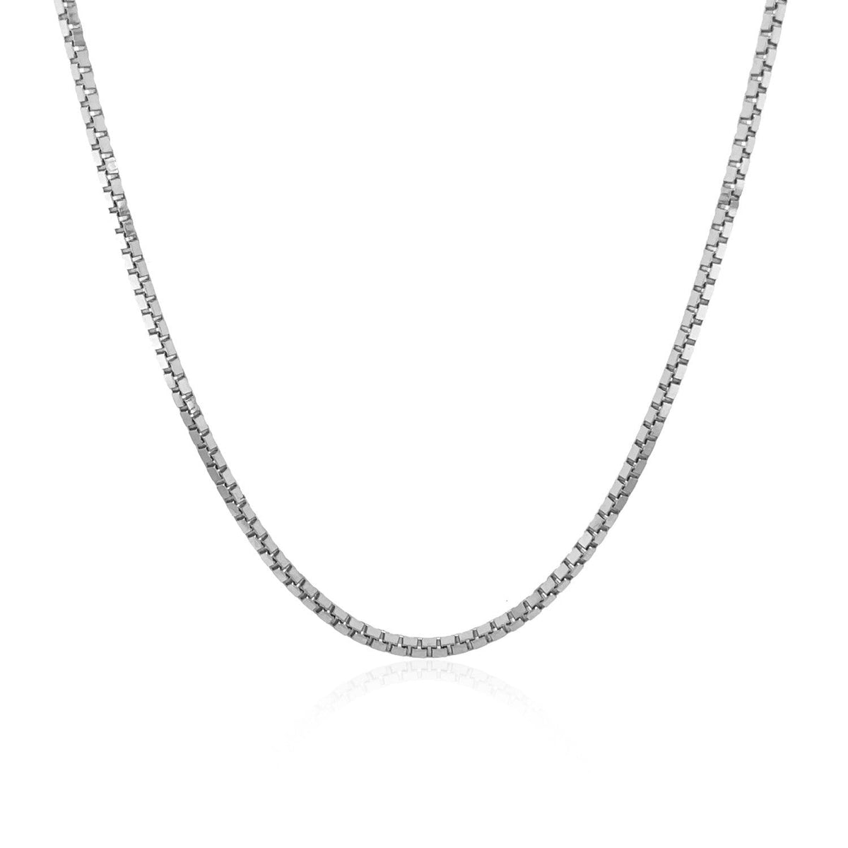 Cadena de oro blanco de 14k, diseño clásico, de 1.4mm