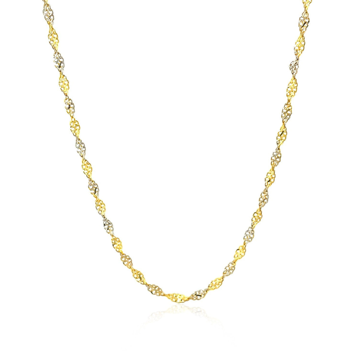 Cadena Singapur de oro bicolor de 14k y 2.0mm