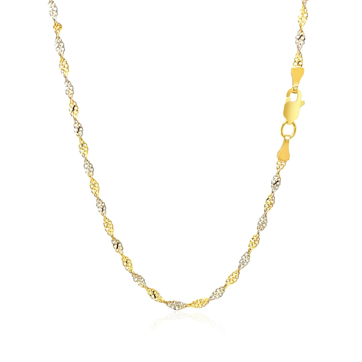 Cadena Singapur de oro bicolor de 14k y 2.0mm