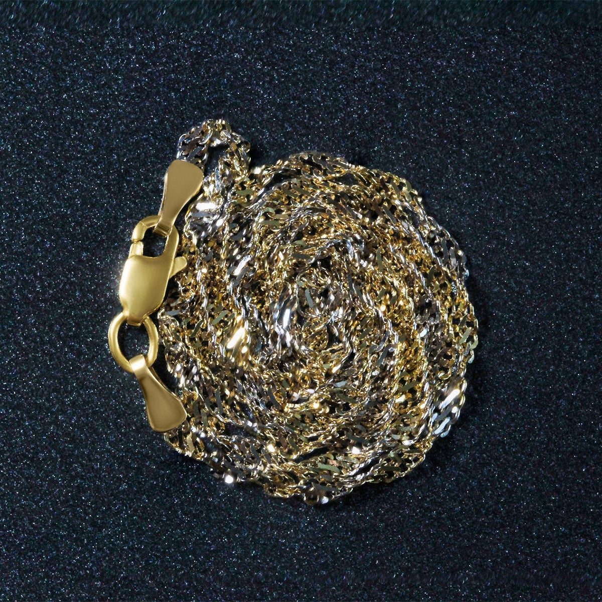 Cadena Singapur de oro bicolor de 14k y 2.0mm