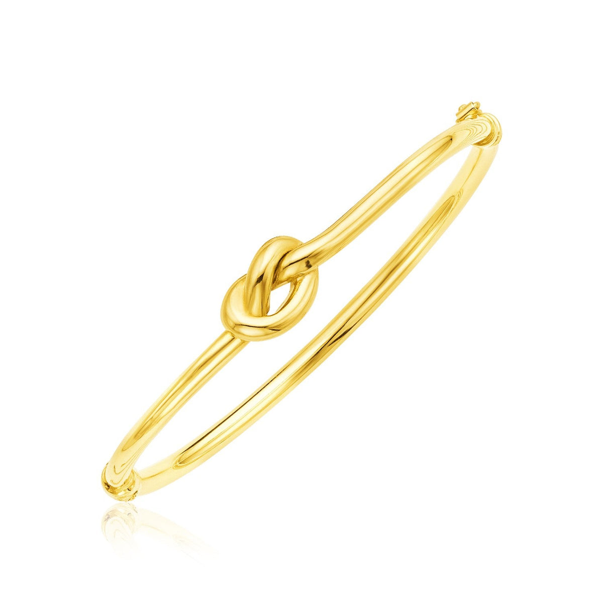 Pulsera Brazalete de Oro Amarillo de 14k con Nudo Pulido
